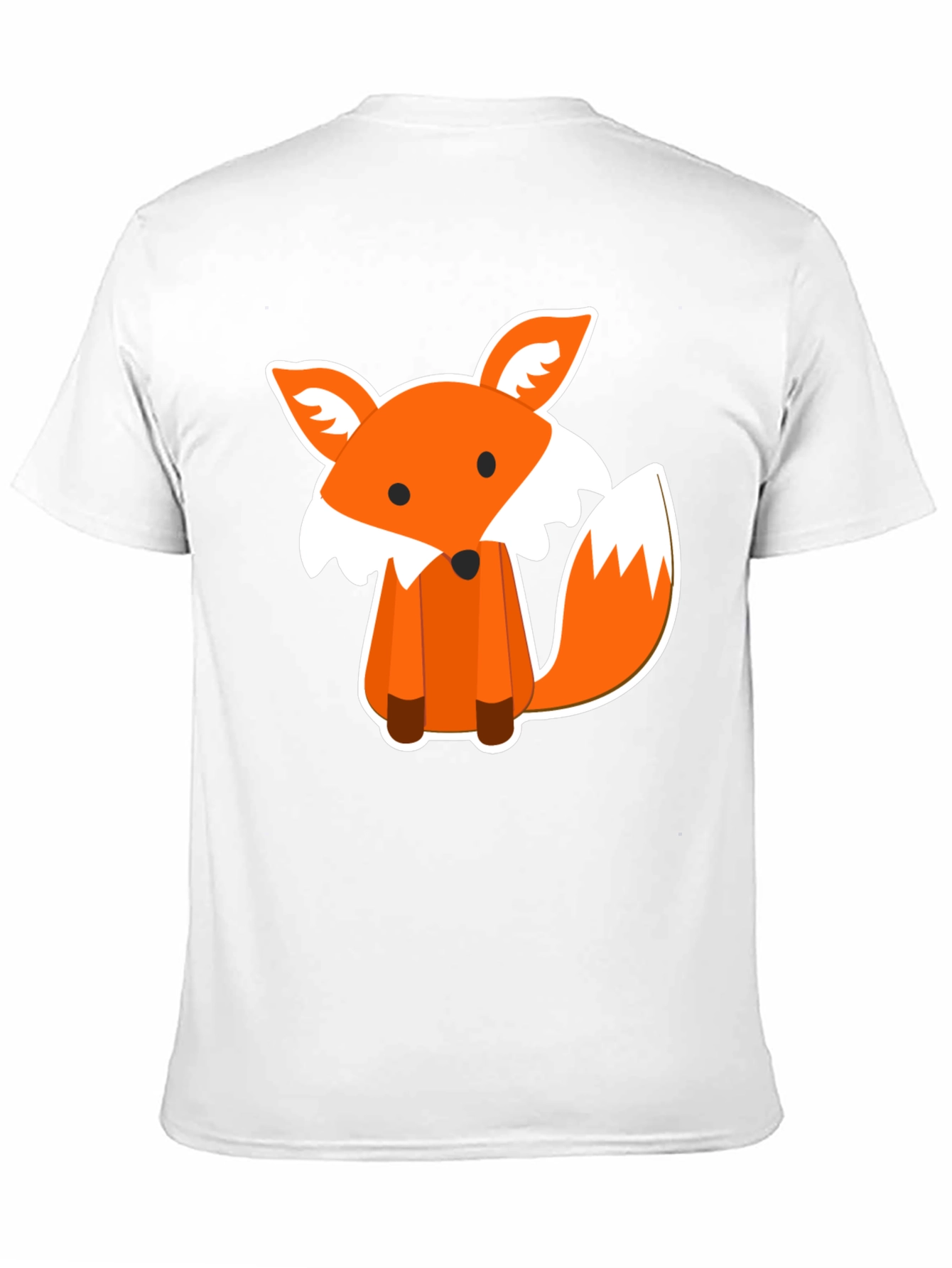 Cute Fox Graphic Print Black T-Shirt