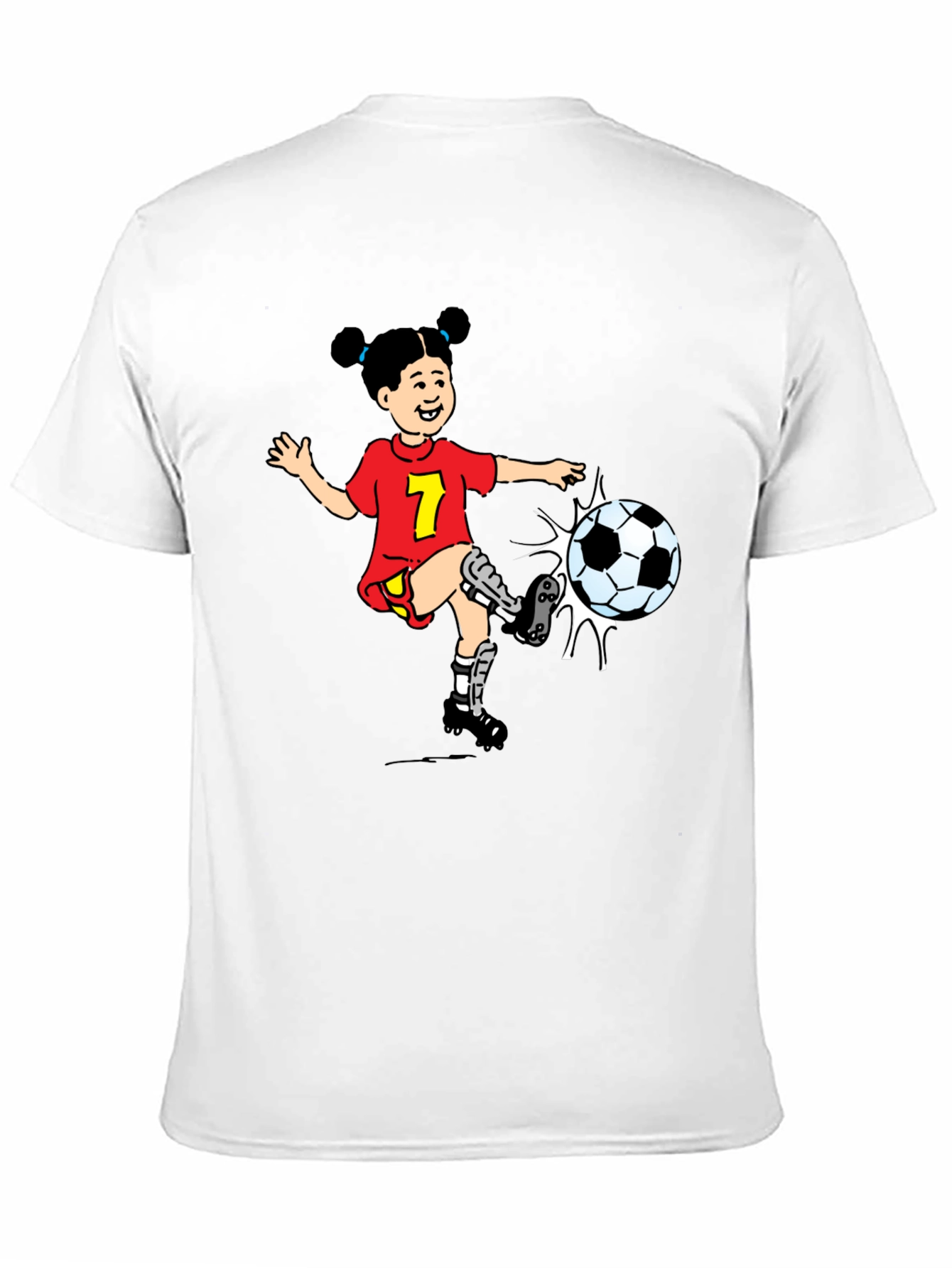 Girl Soccer Cartoon Graphic T-Shirt