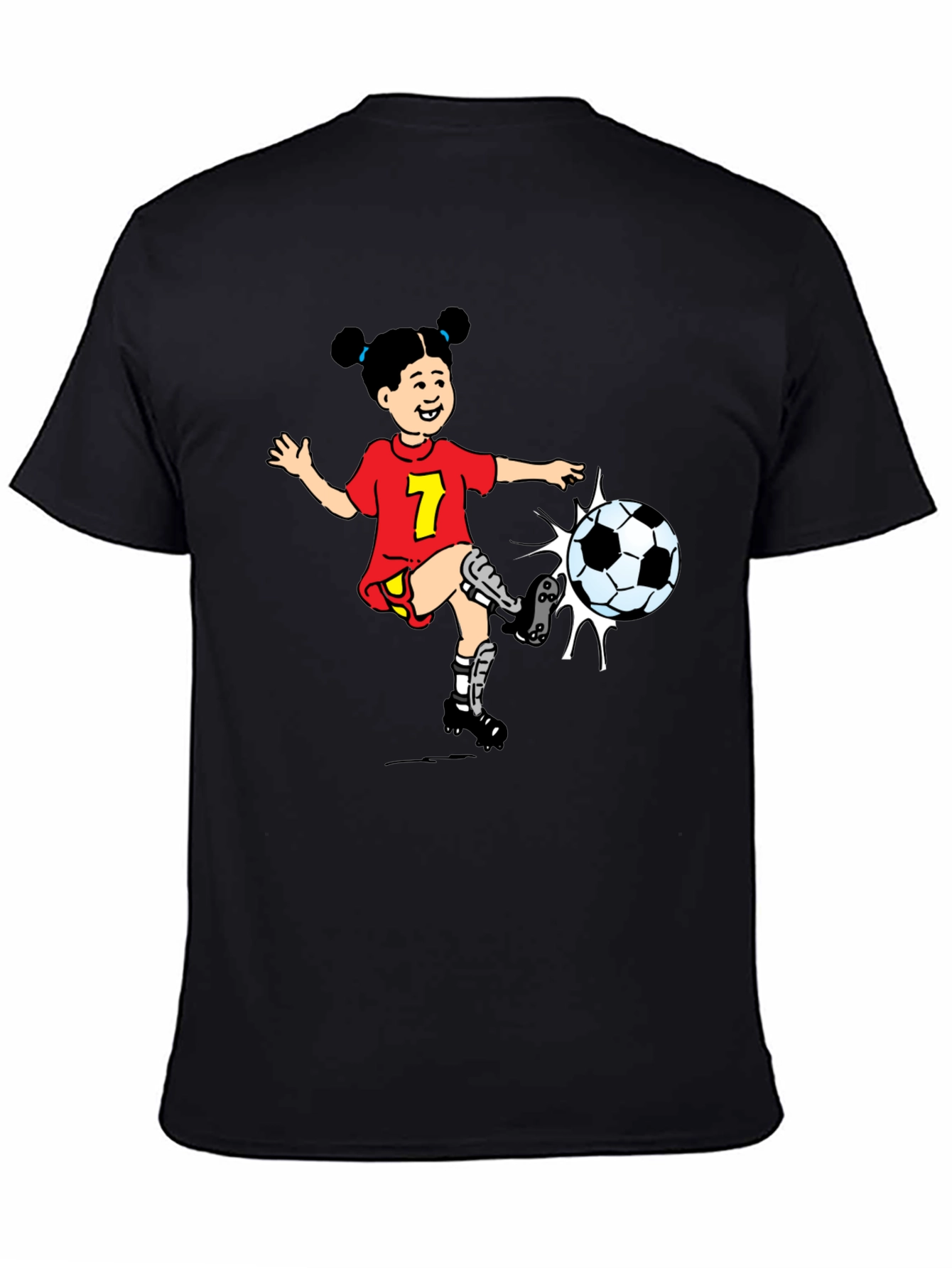 Girl Soccer Cartoon Graphic T-Shirt