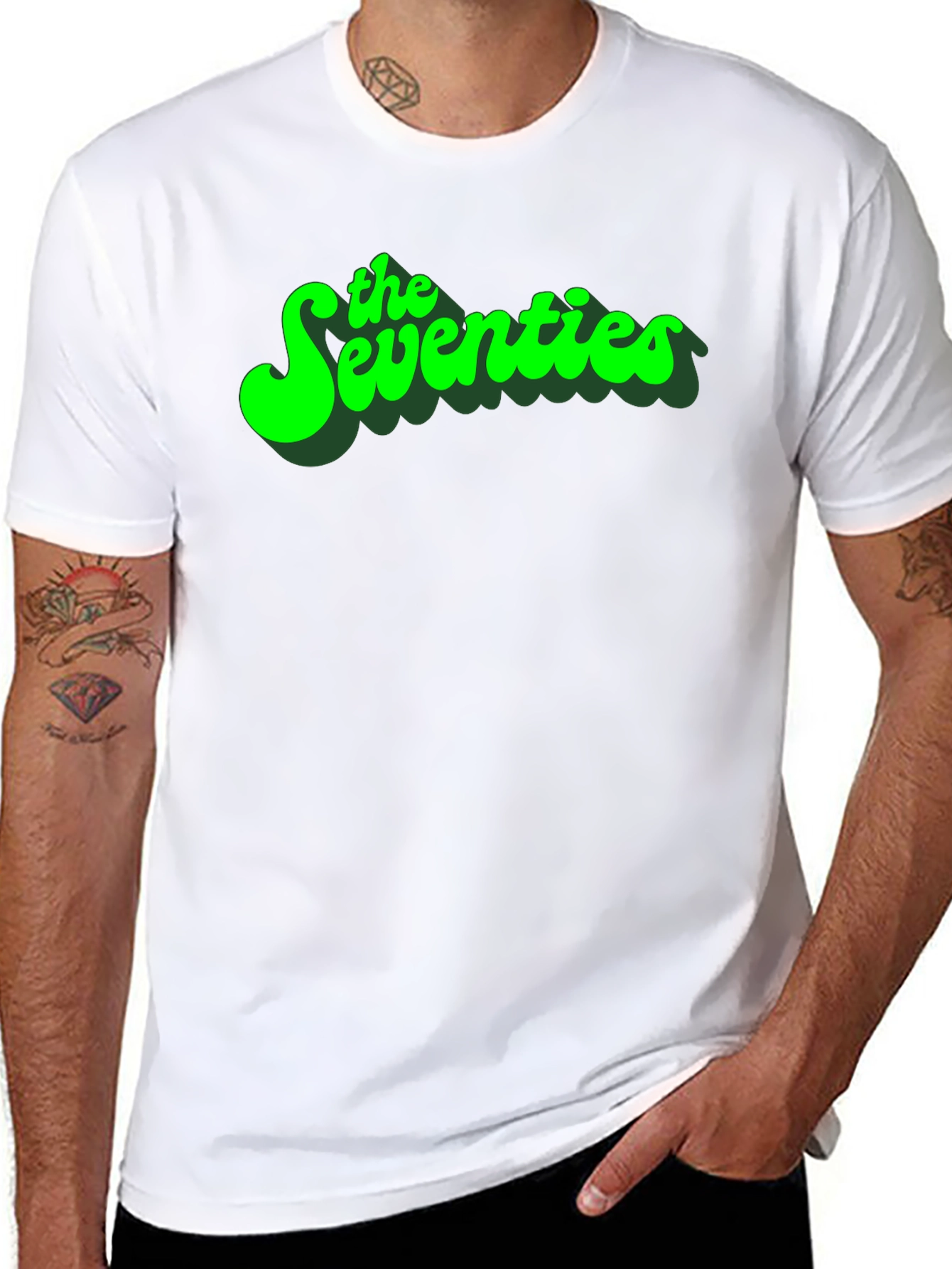 Retro The Seventies Graphic Tee - Black