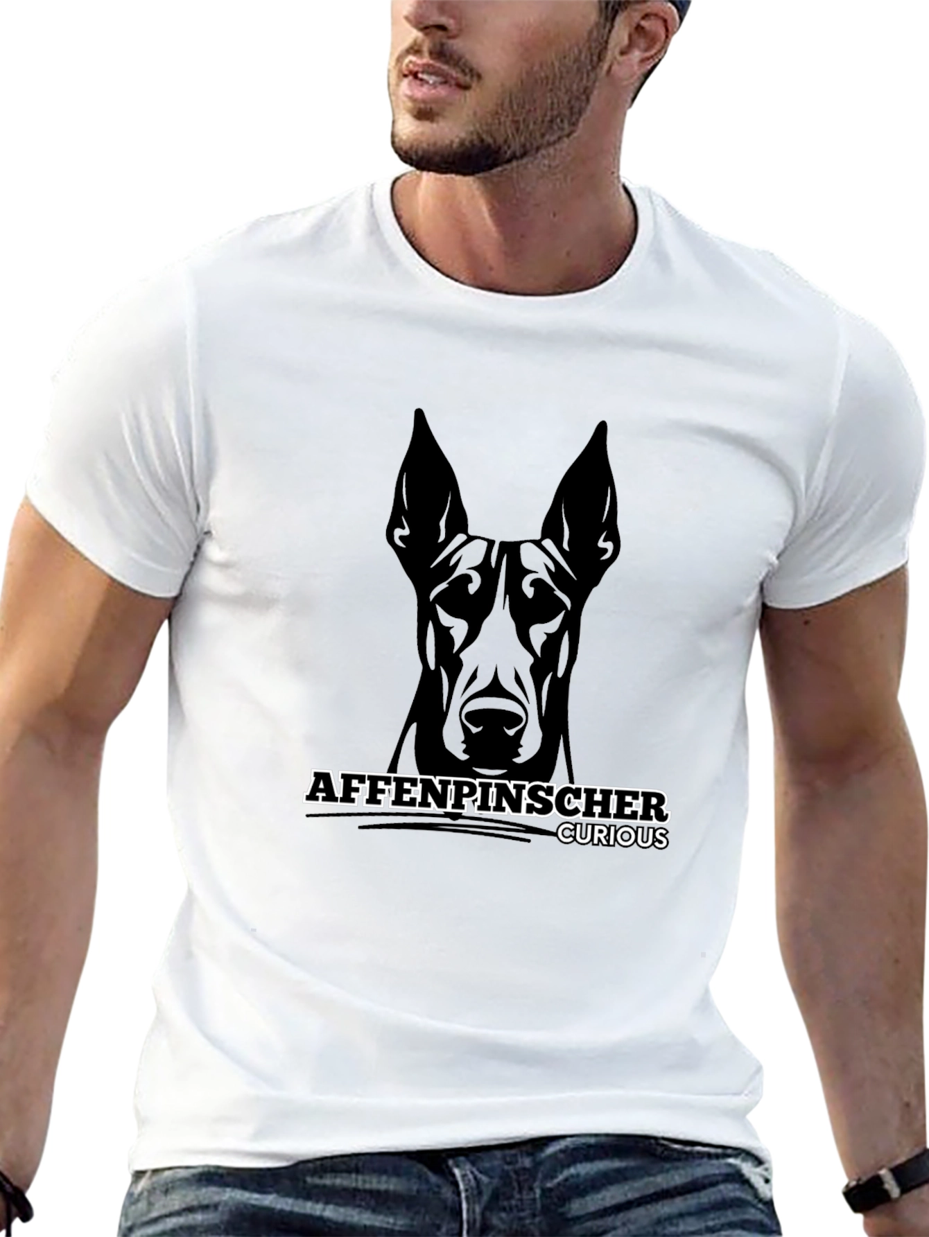 Affenpinscher Curious Black T-Shirt