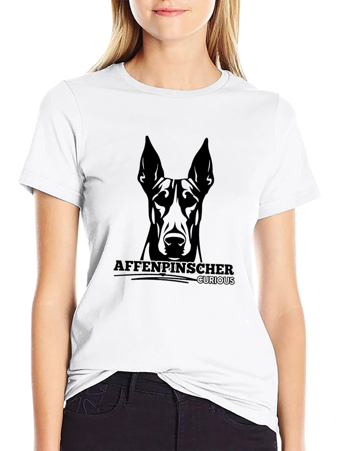Affenpinscher Curious Black T-Shirt