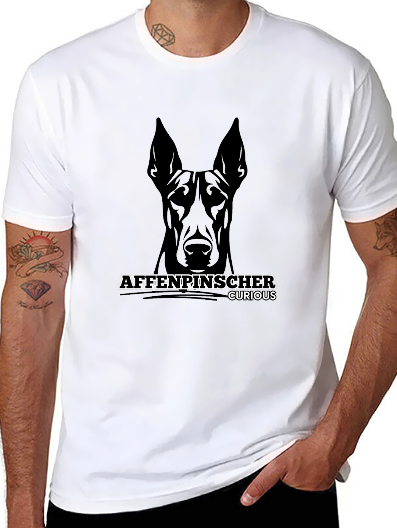 Affenpinscher Curious Black T-Shirt