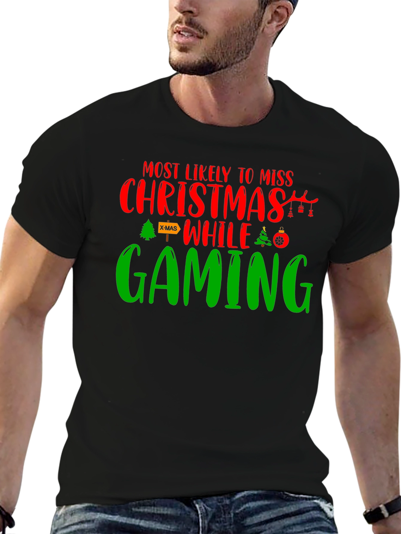 Gamer Christmas T-Shirt - Miss Christmas While Gaming