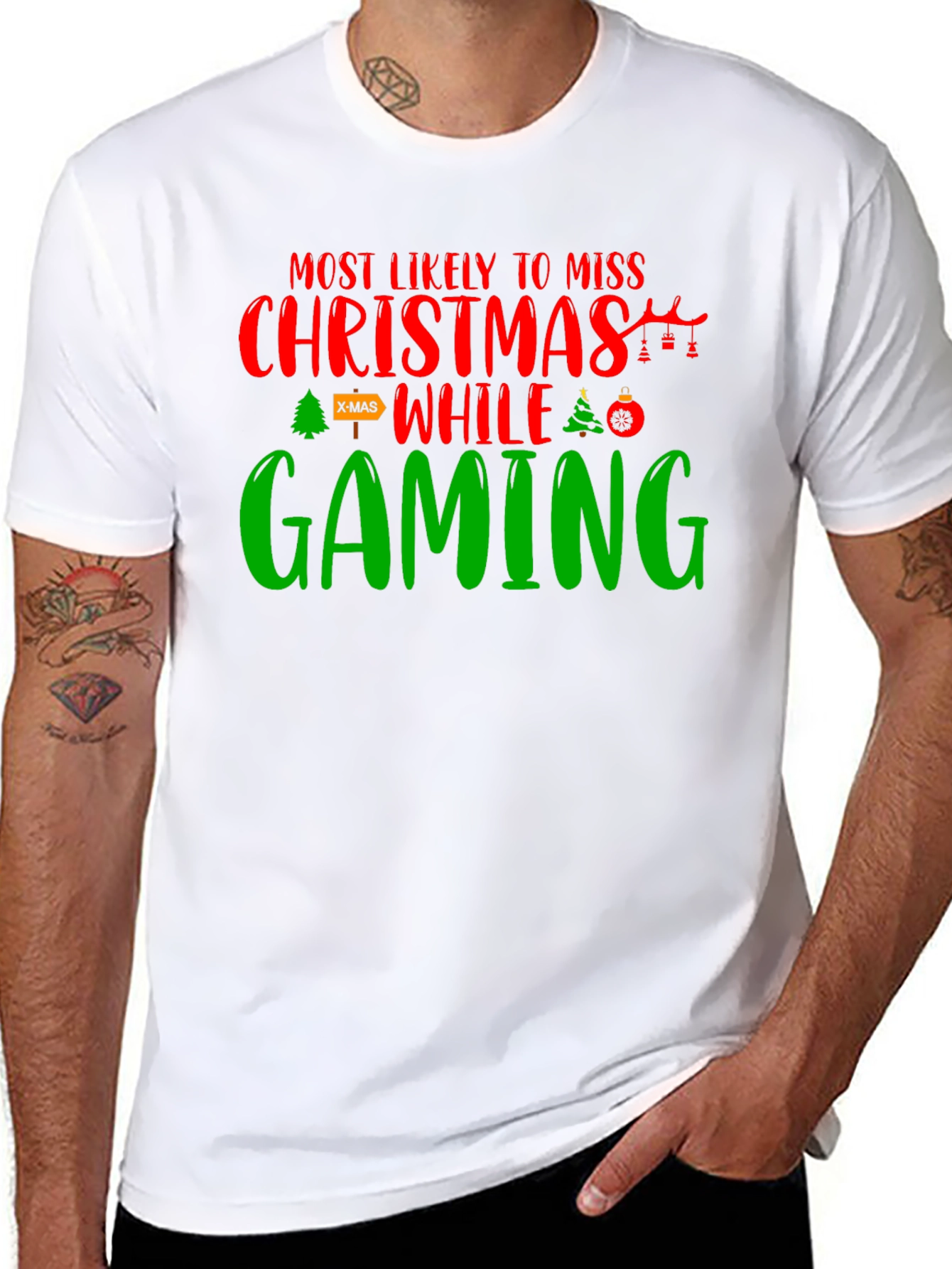 Gamer Christmas T-Shirt - Miss Christmas While Gaming
