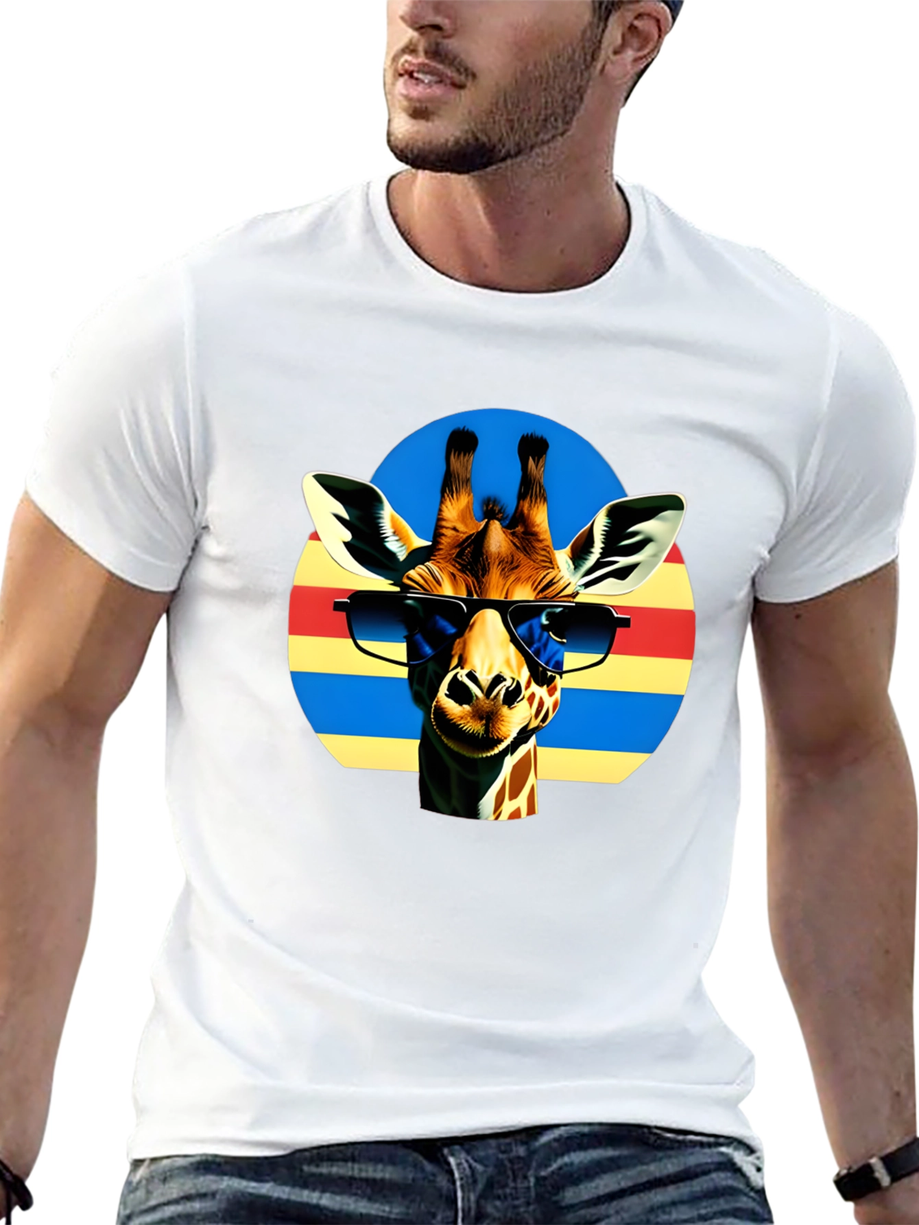 Cool Giraffe Sunglasses Graphic T-Shirt
