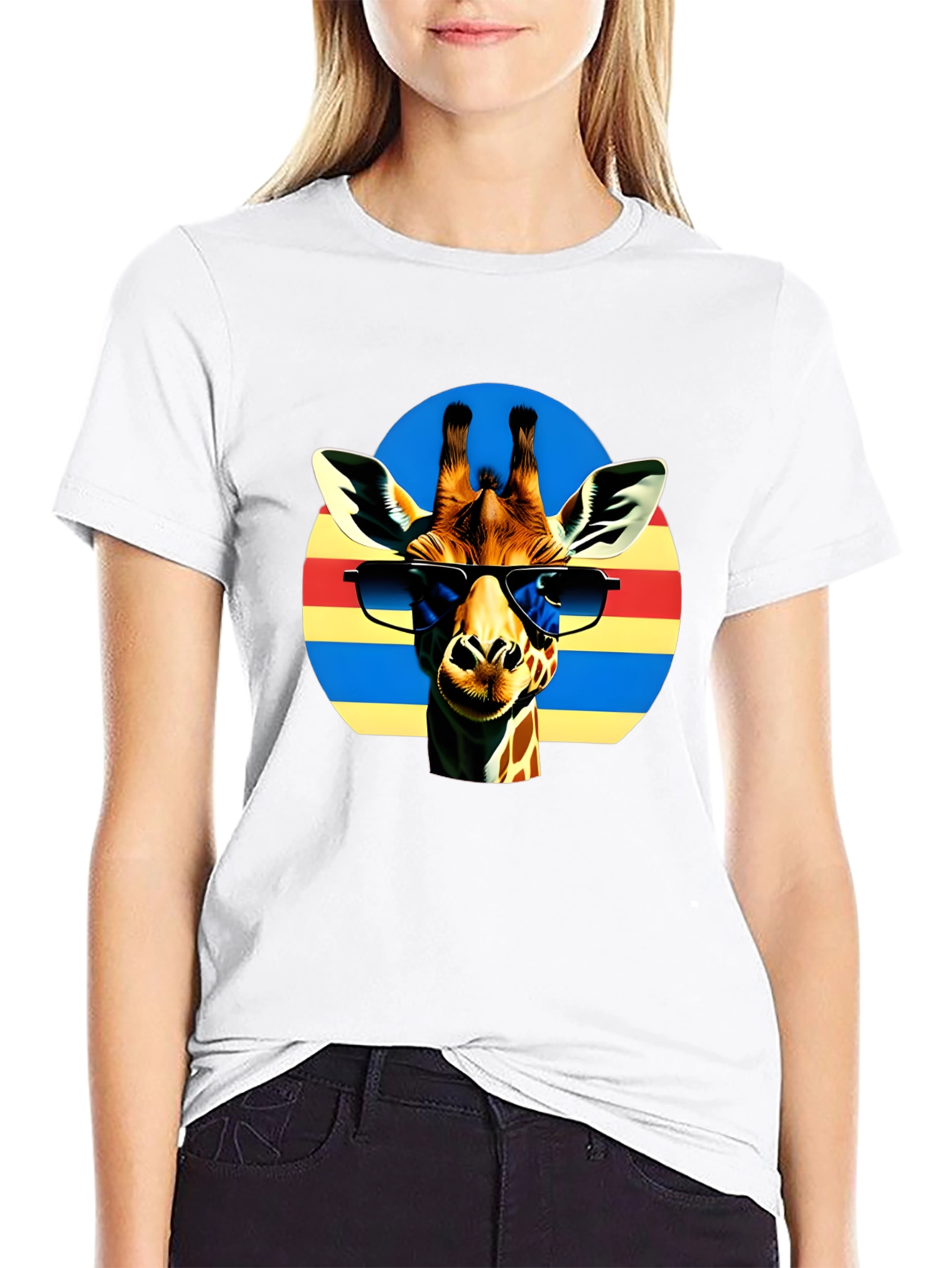 Cool Giraffe Sunglasses Graphic T-Shirt