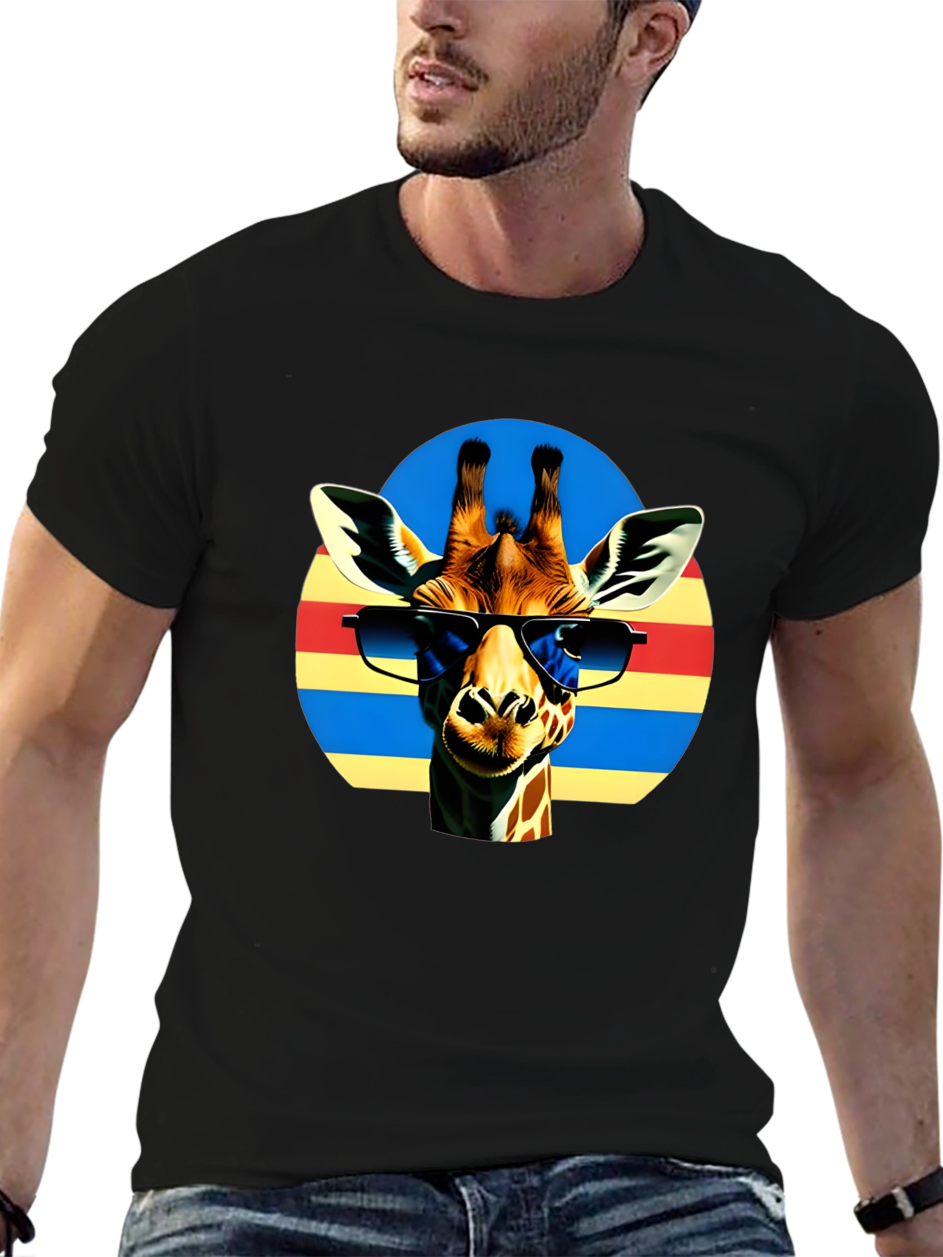 Cool Giraffe Sunglasses Graphic T-Shirt