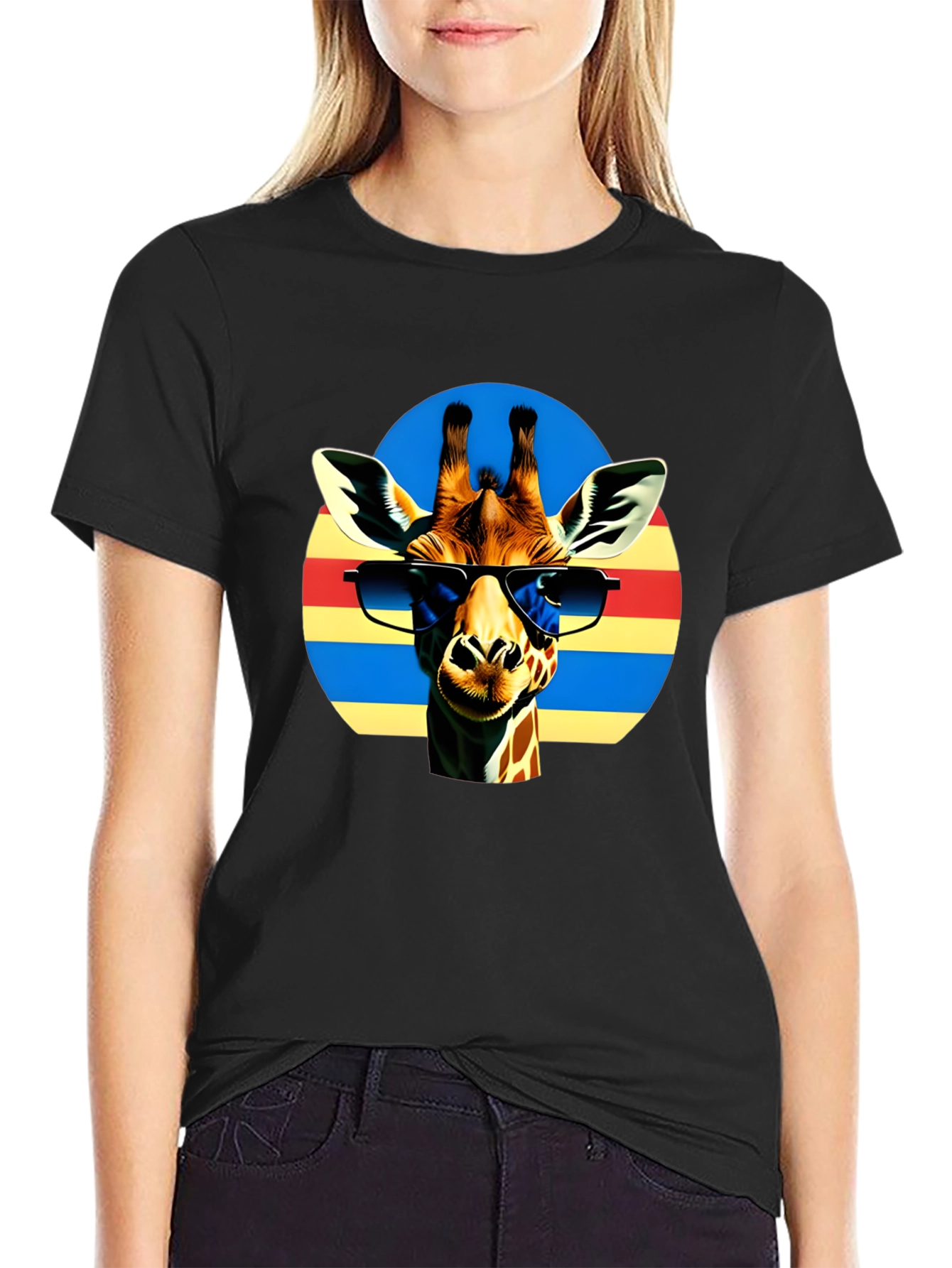 Cool Giraffe Sunglasses Graphic T-Shirt
