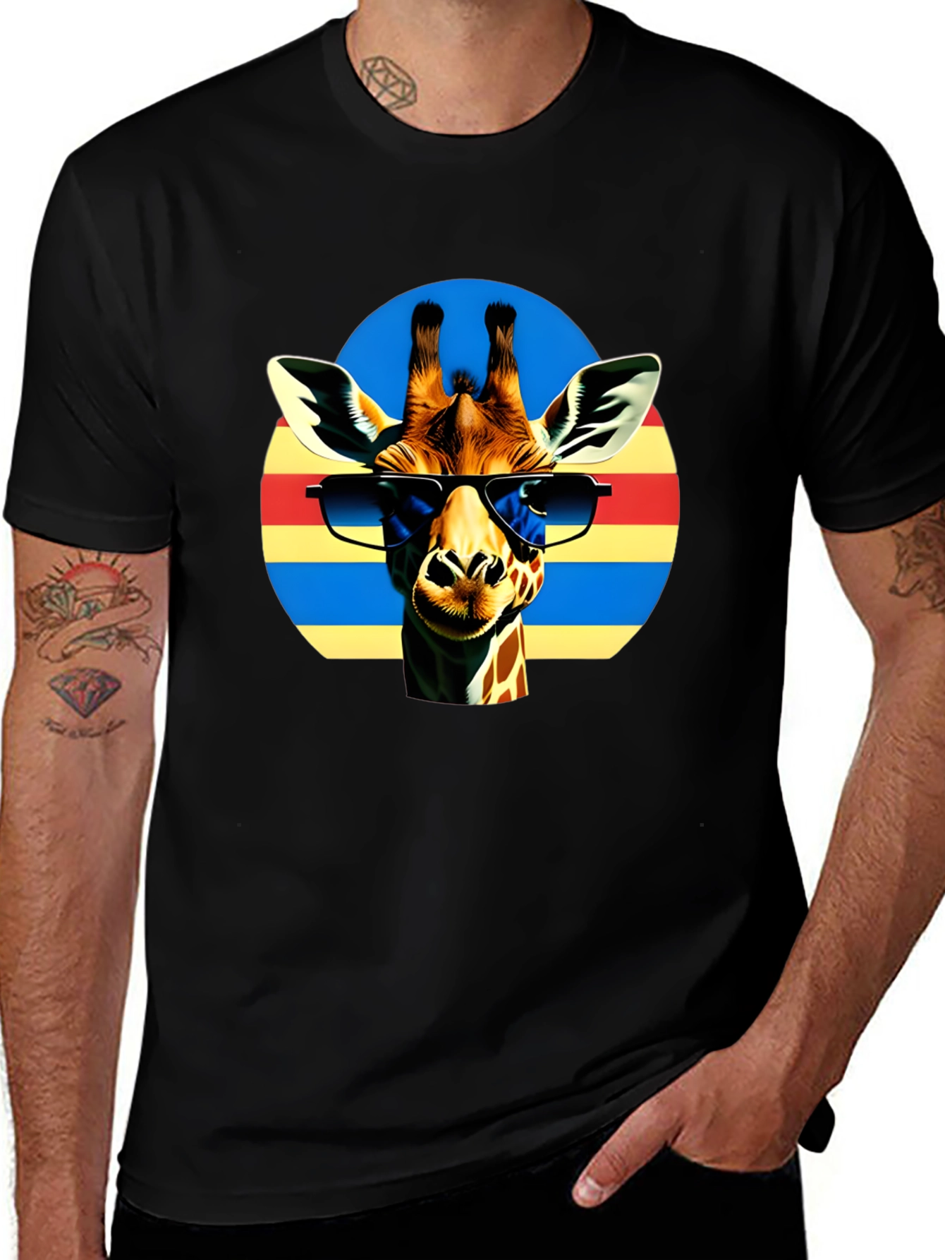 Cool Giraffe Sunglasses Graphic T-Shirt