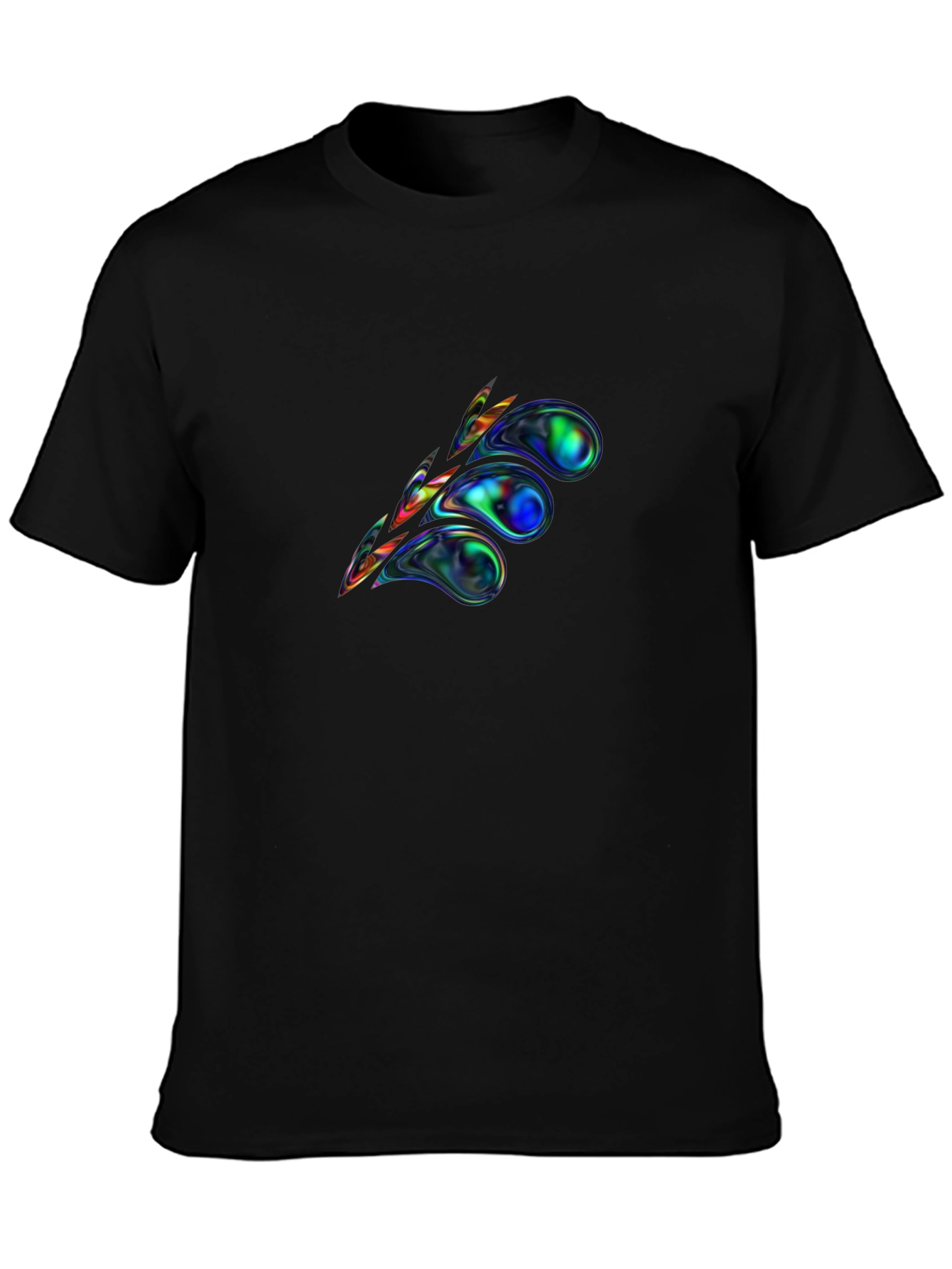 Abstract Swirl Graphic Tee - Premium Black Cotton T-Shirt