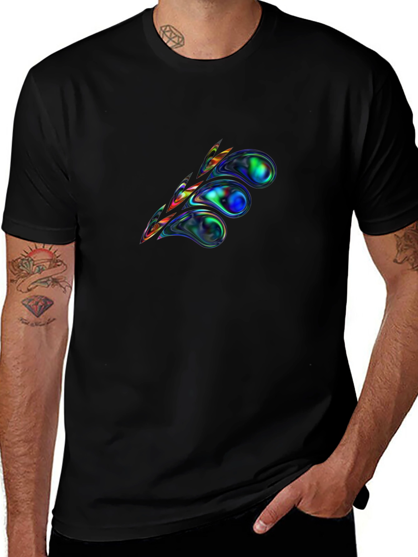 Abstract Swirl Graphic Tee - Premium Black Cotton T-Shirt