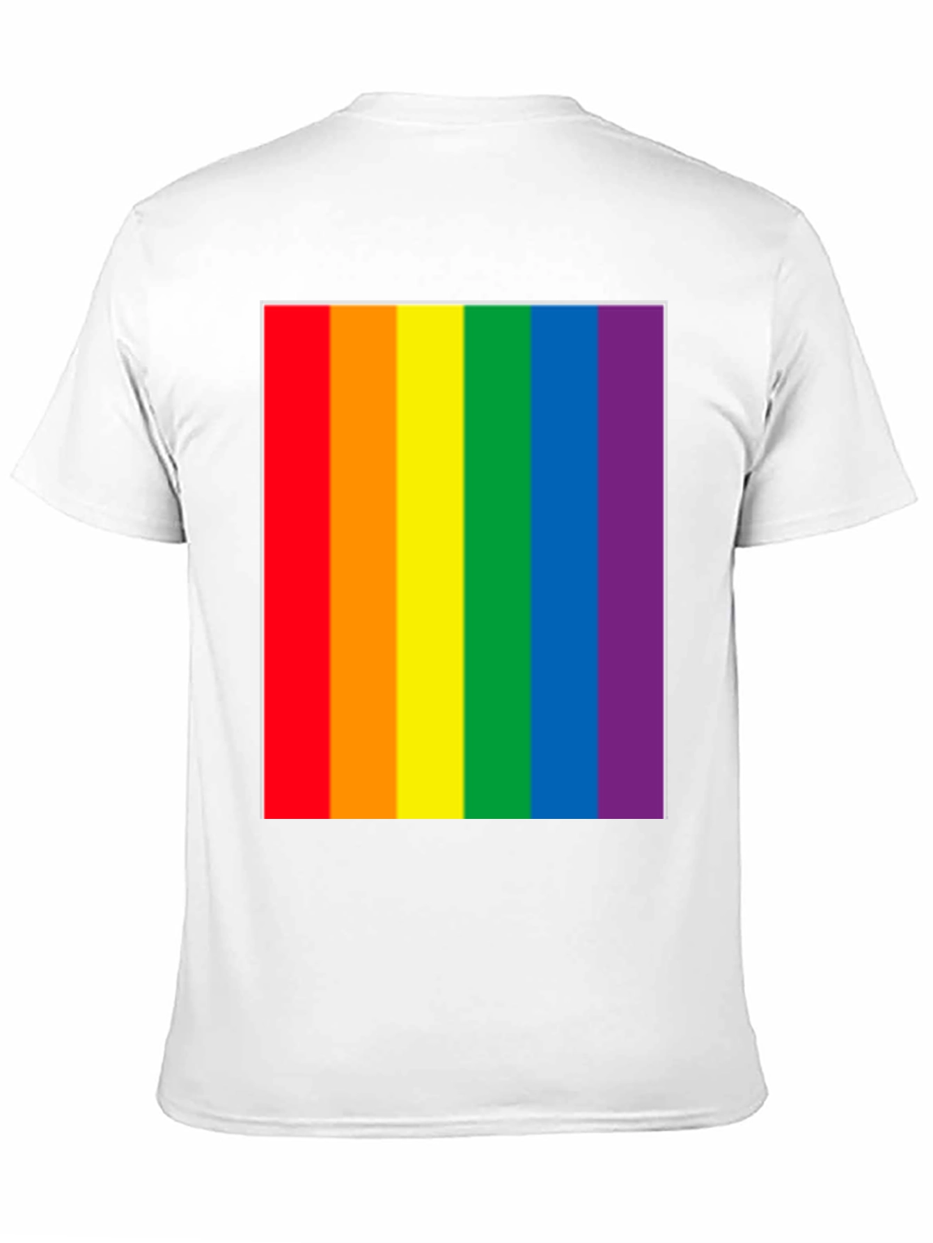 Pride Rainbow Stripe Graphic Tee - Black Cotton Blend