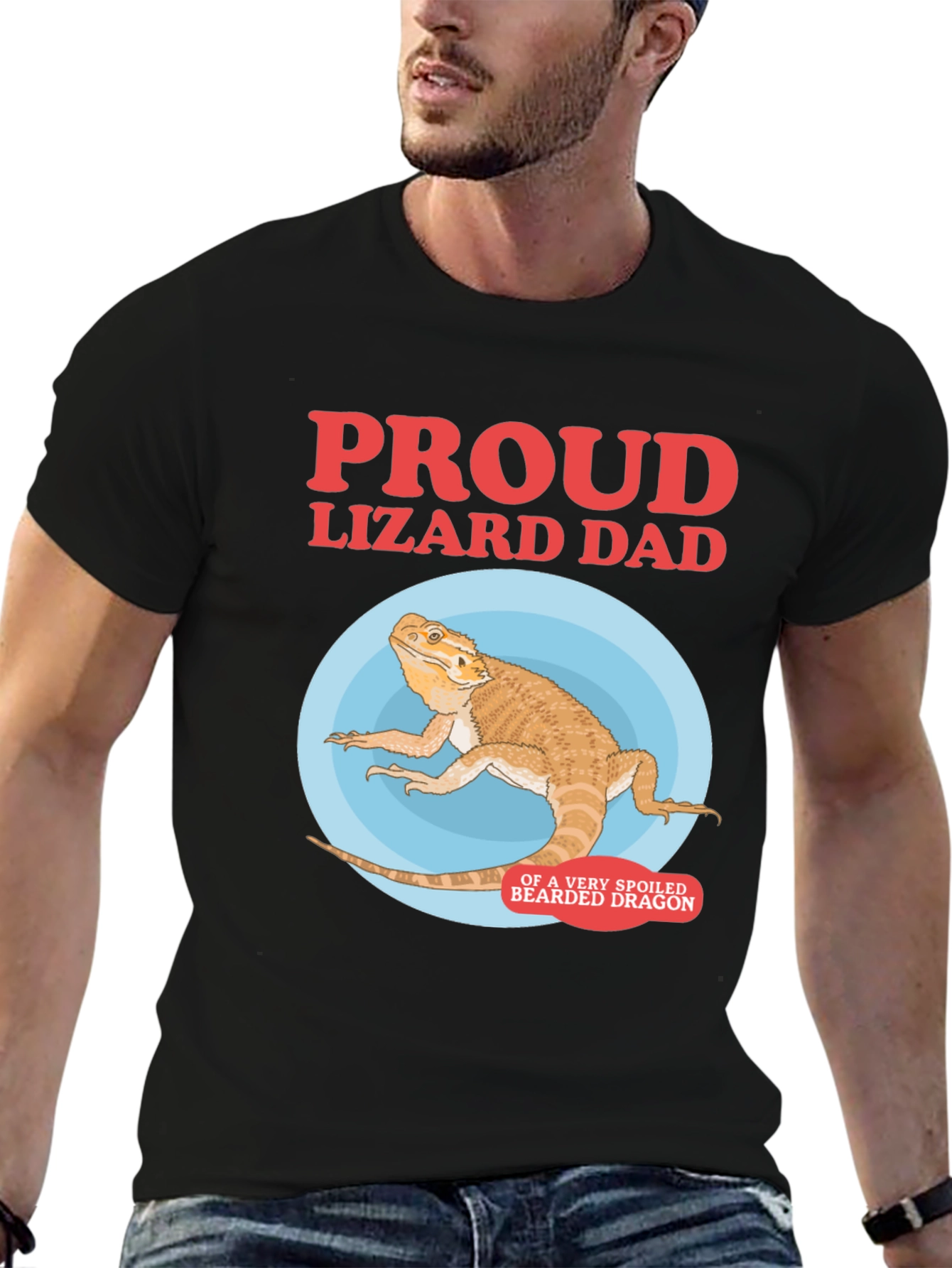 Proud Lizard Dad Bearded Dragon Graphic Tee