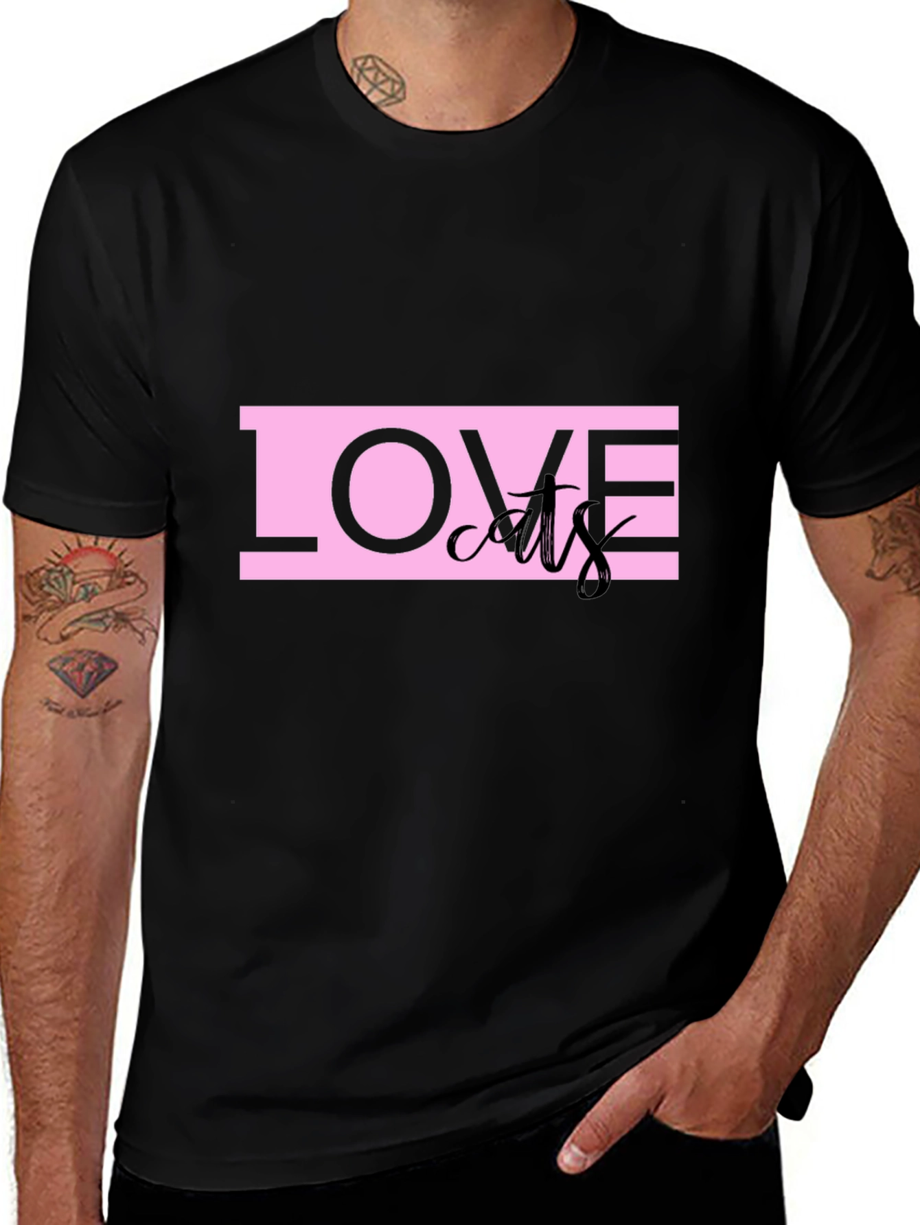Love Cats Graphic Tee - Black