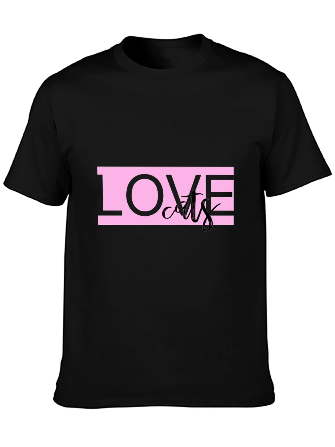 Love Cats Graphic Tee - Black