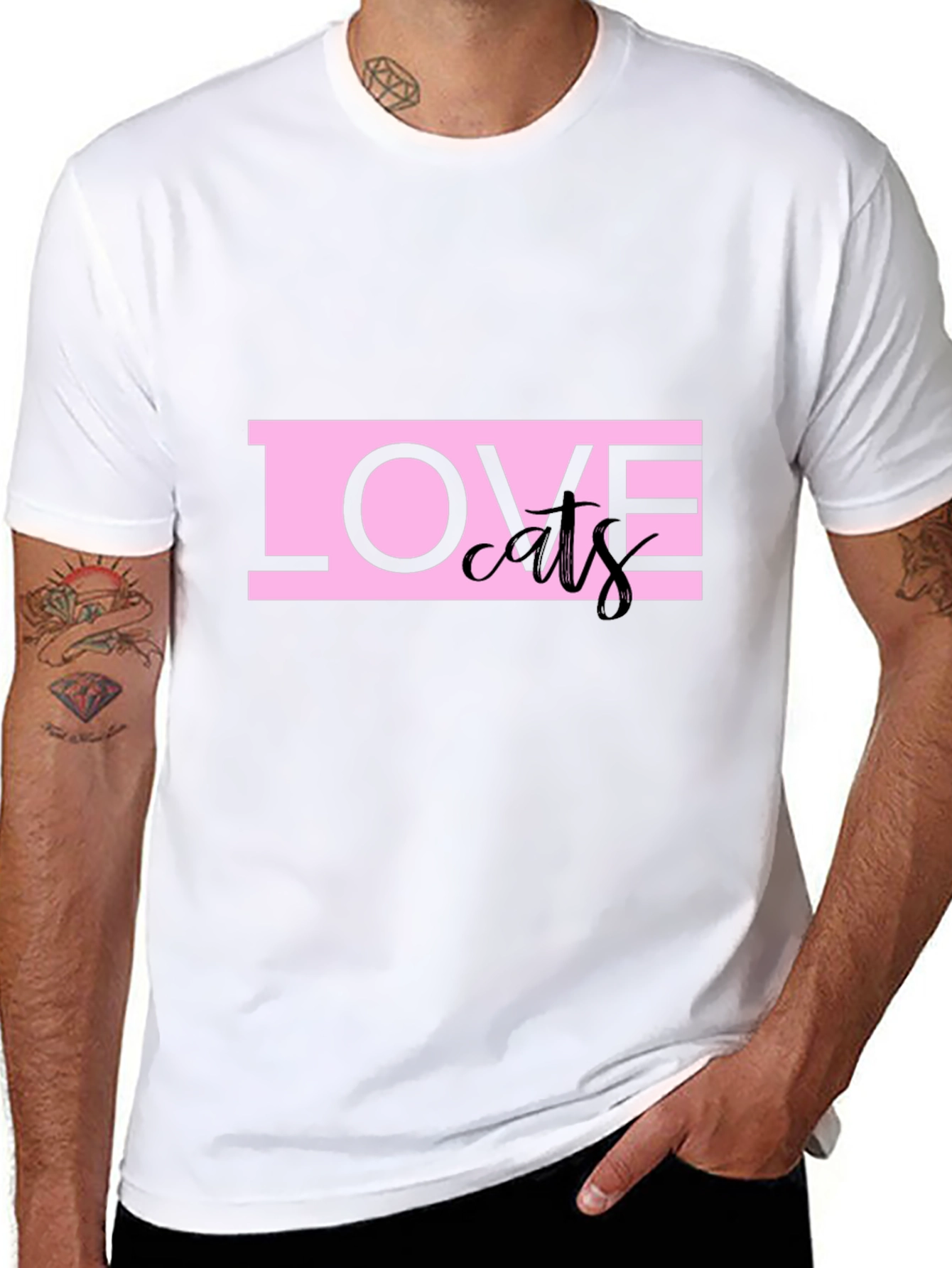 Love Cats Graphic Tee - Black
