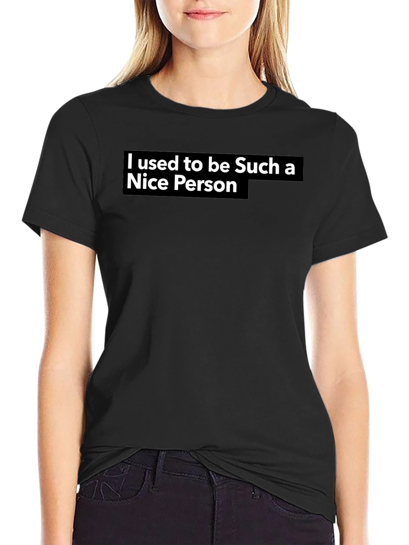 Sarcastic Nice Person Graphic Tee - Black
