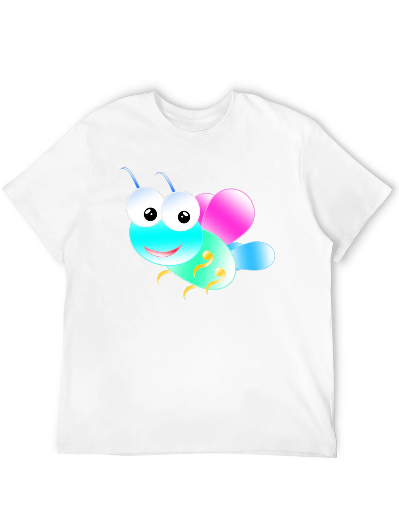 Cute Cartoon Insect Graphic Tee - Black Unisex T-Shirt