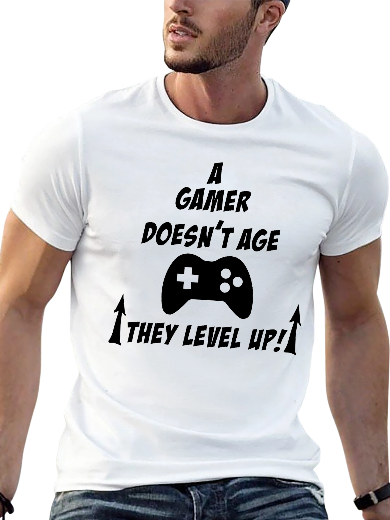 A Gamer Doesnt Age T-Shirt - Level Up!