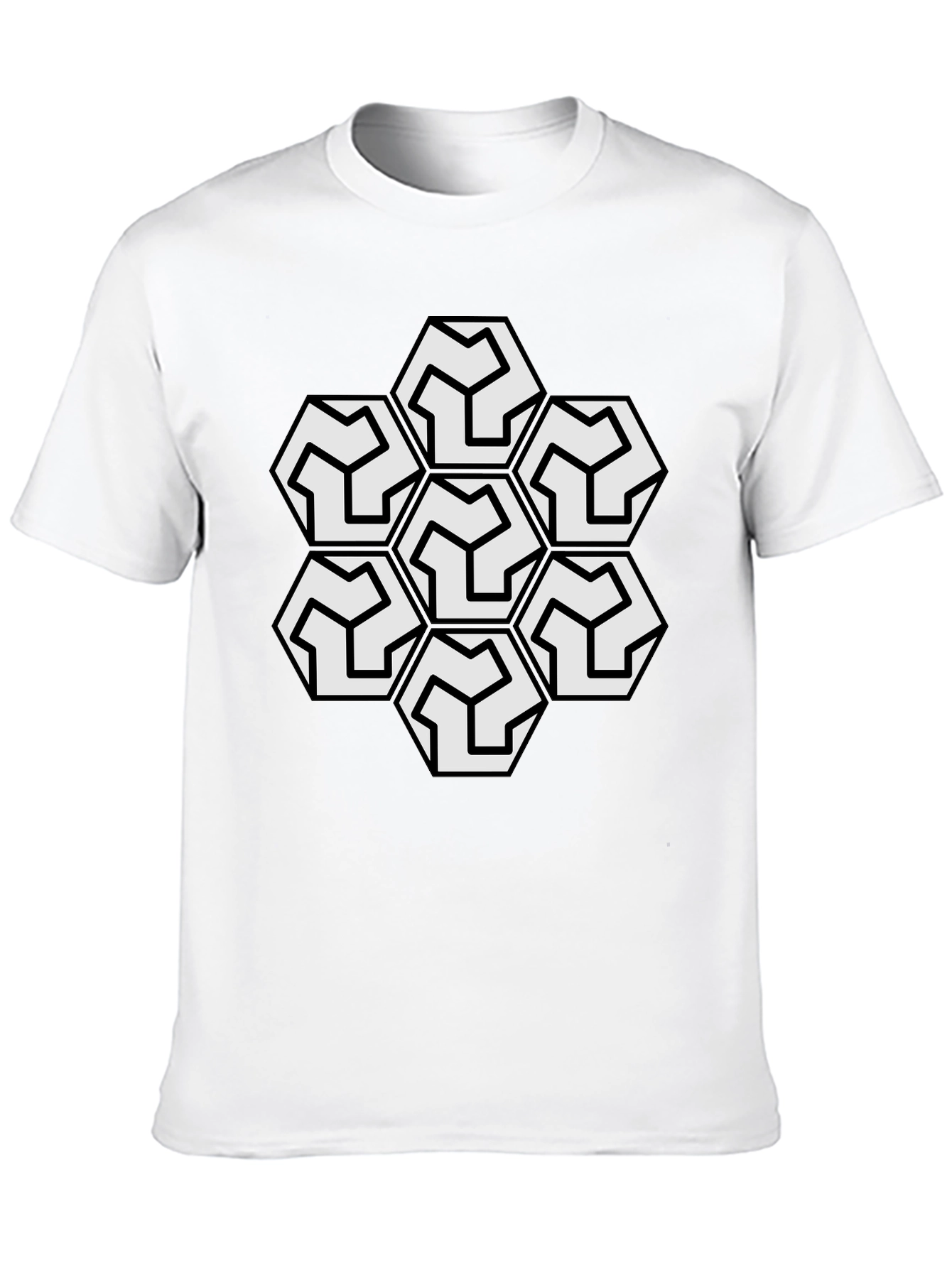 Geometric Hexagon T-Shirt - Modern Style