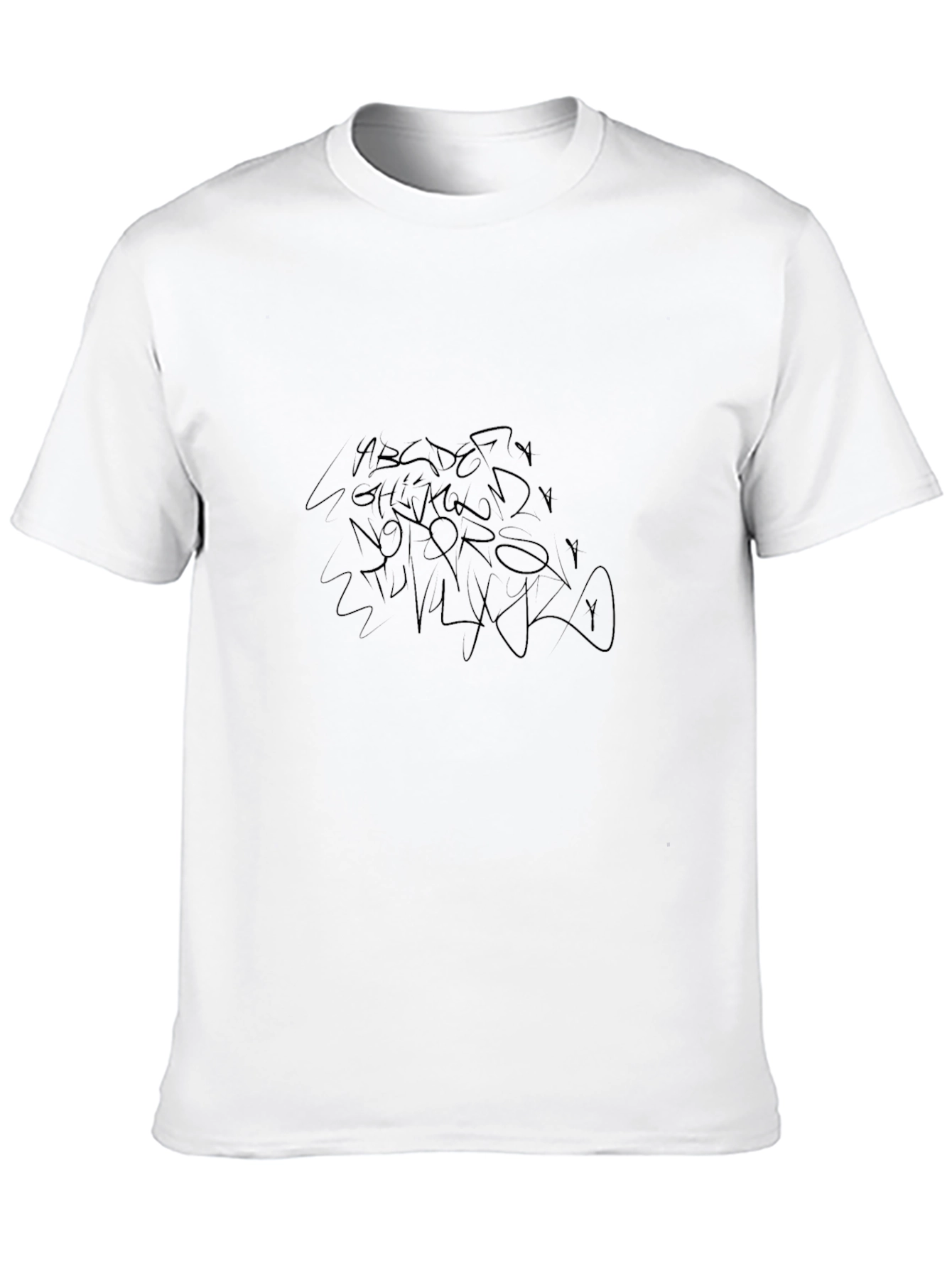Modern Black T-Shirt with Abstract Lettering Design