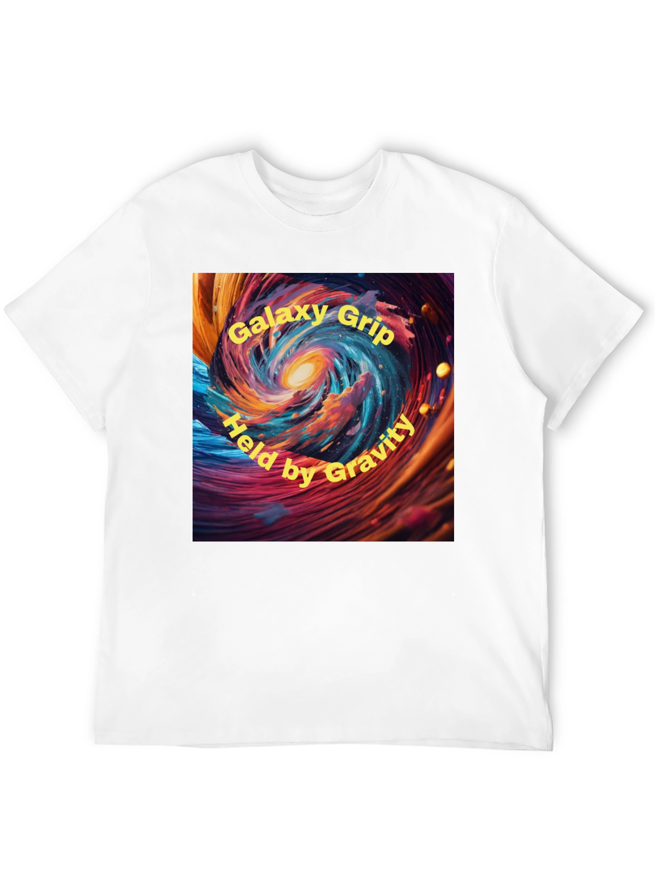 Galaxy Grip Held by Gravity Black T-Shirt