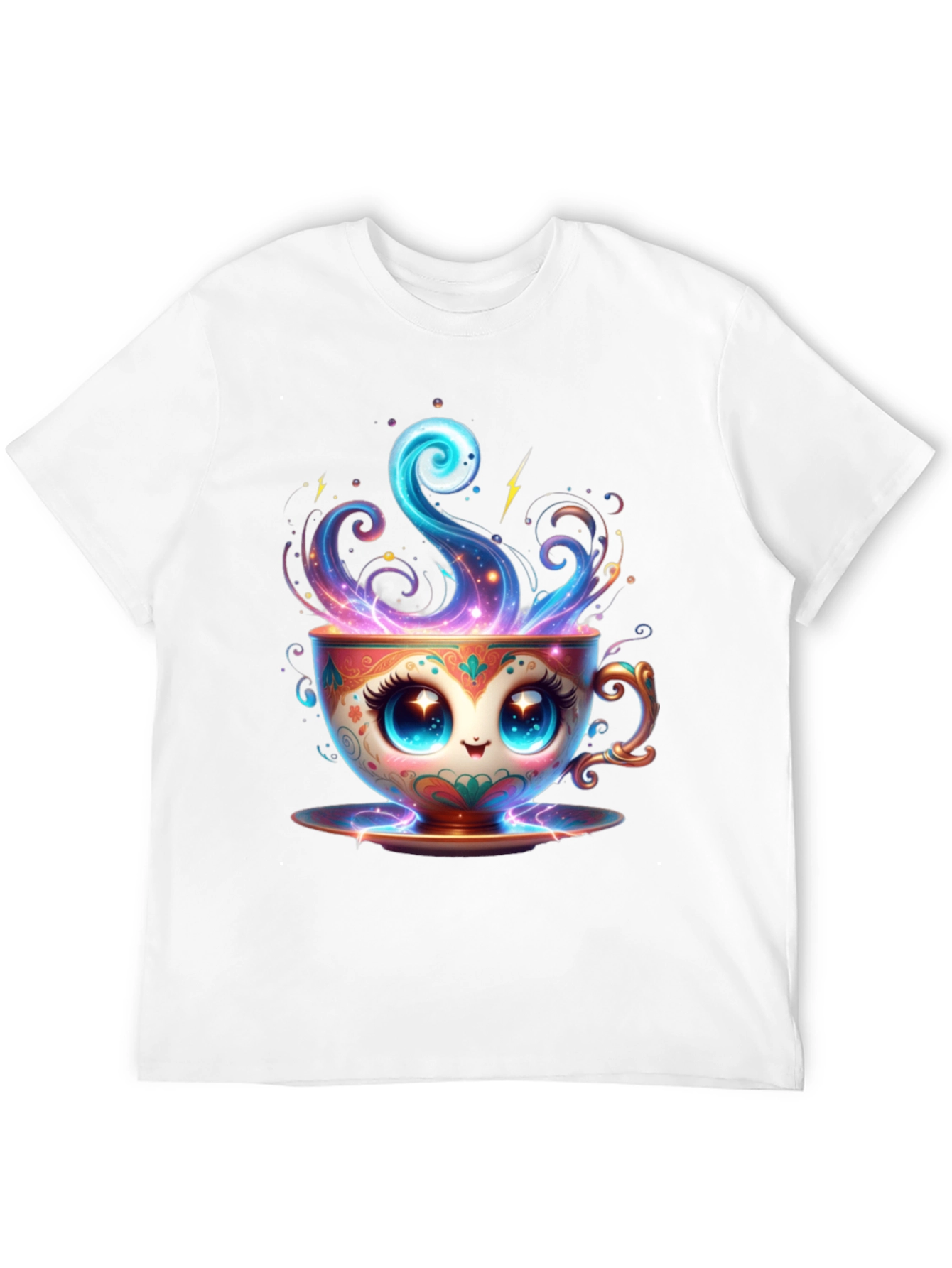 Cute Kawaii Coffee Cup Black T-Shirt
