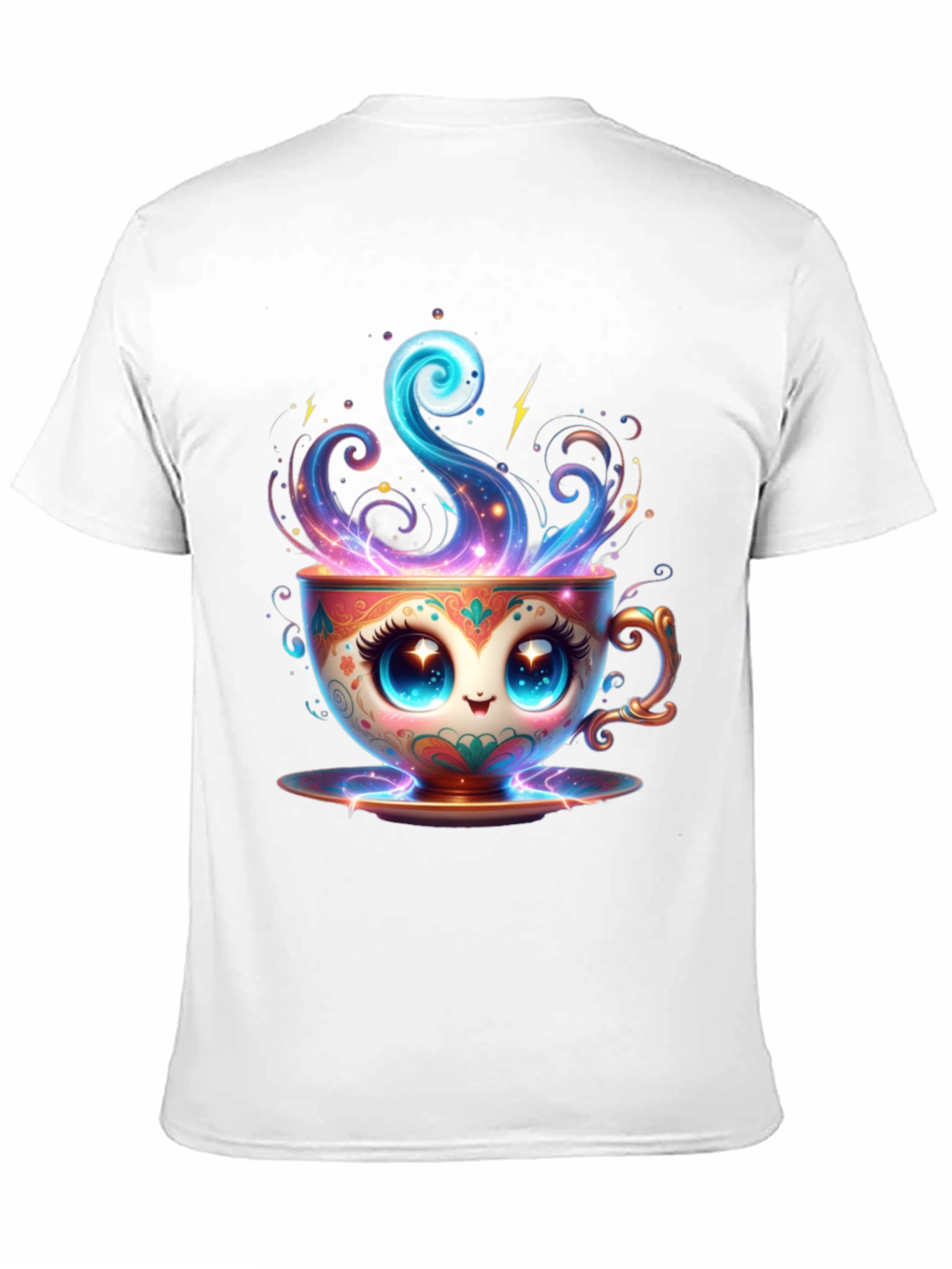 Cute Kawaii Coffee Cup Black T-Shirt