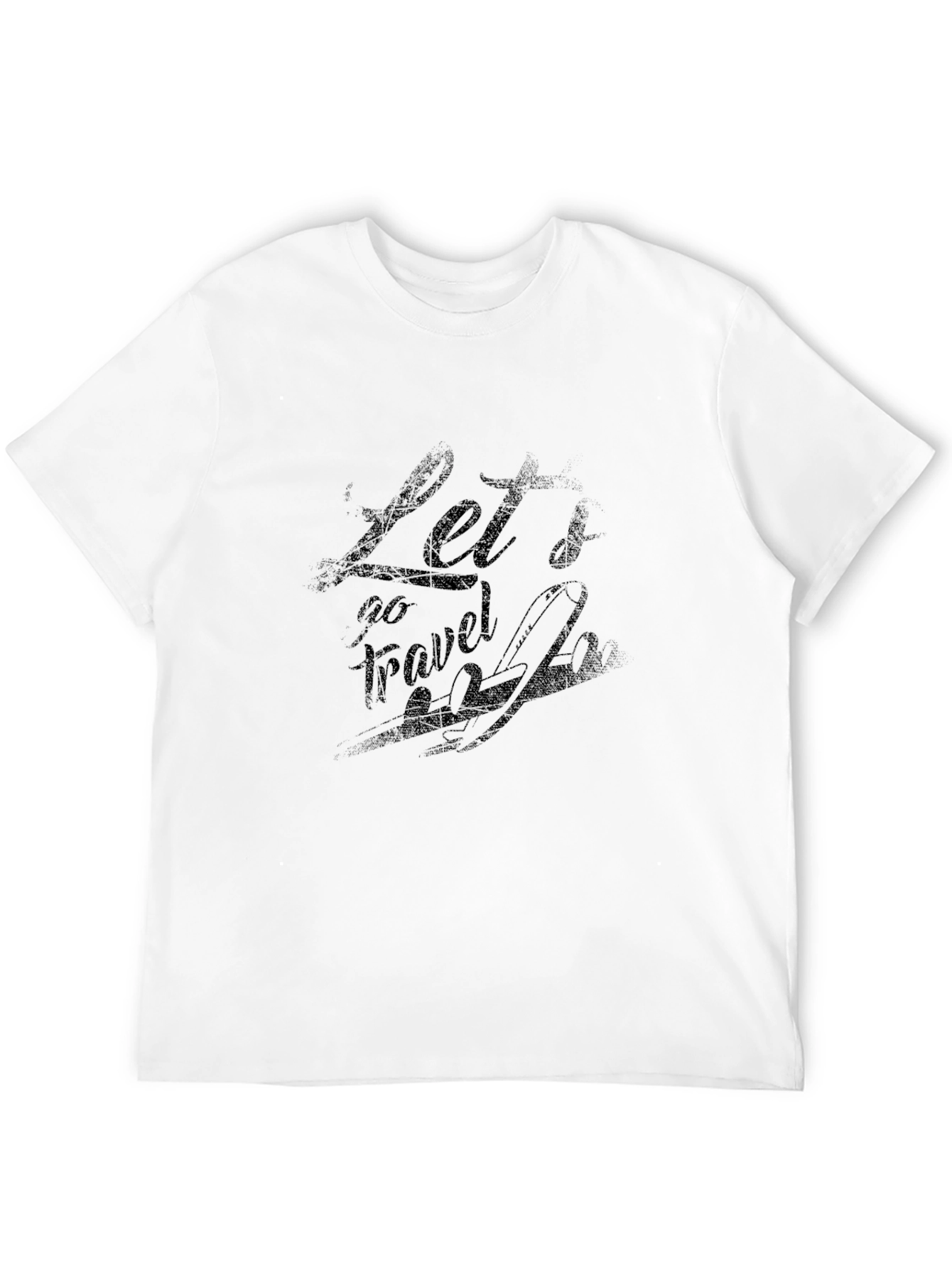 Lets Go Travel Graphic Black T-Shirt