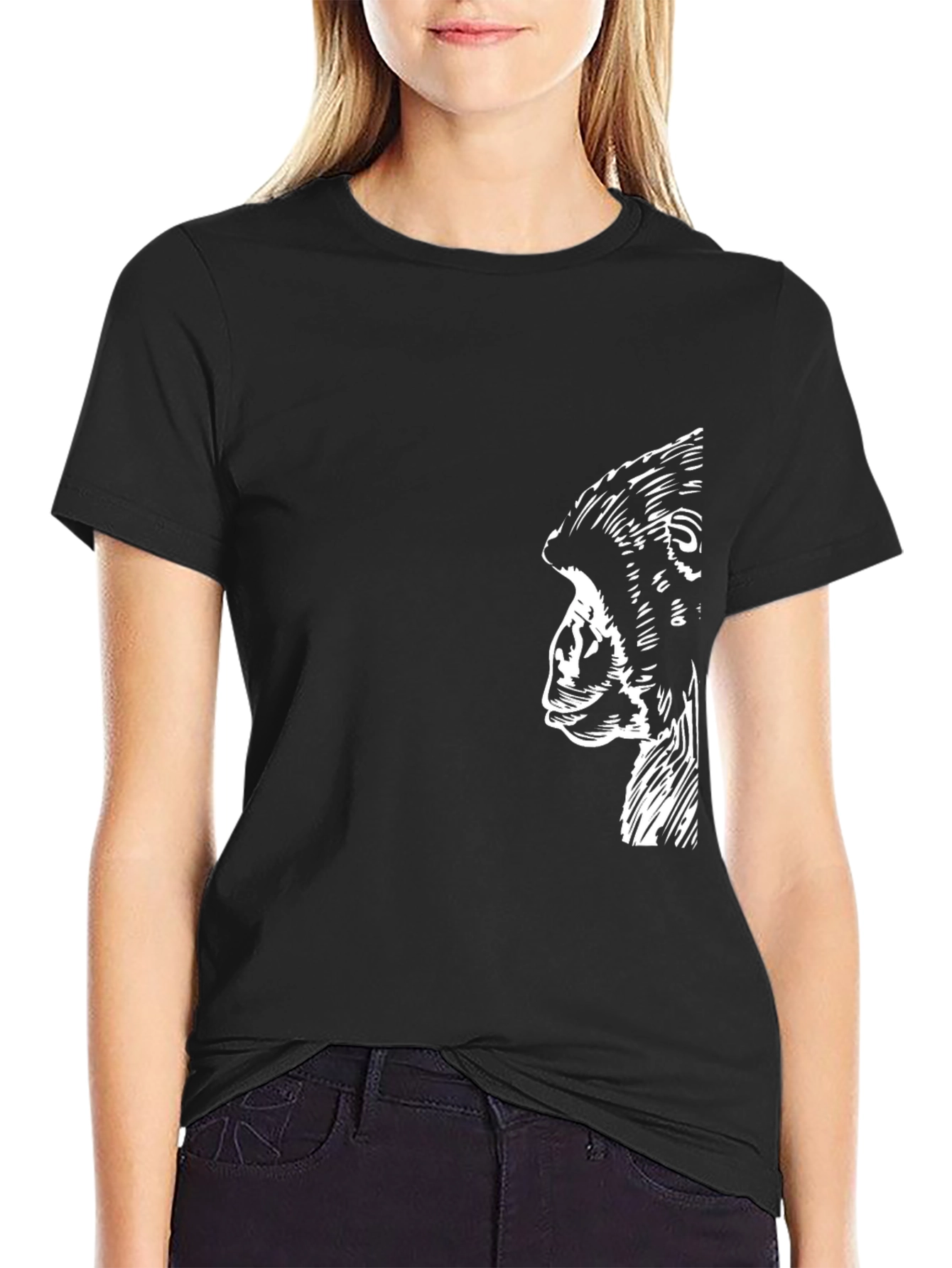 Gorilla Profile Graphic Tee - Mens Black T-Shirt