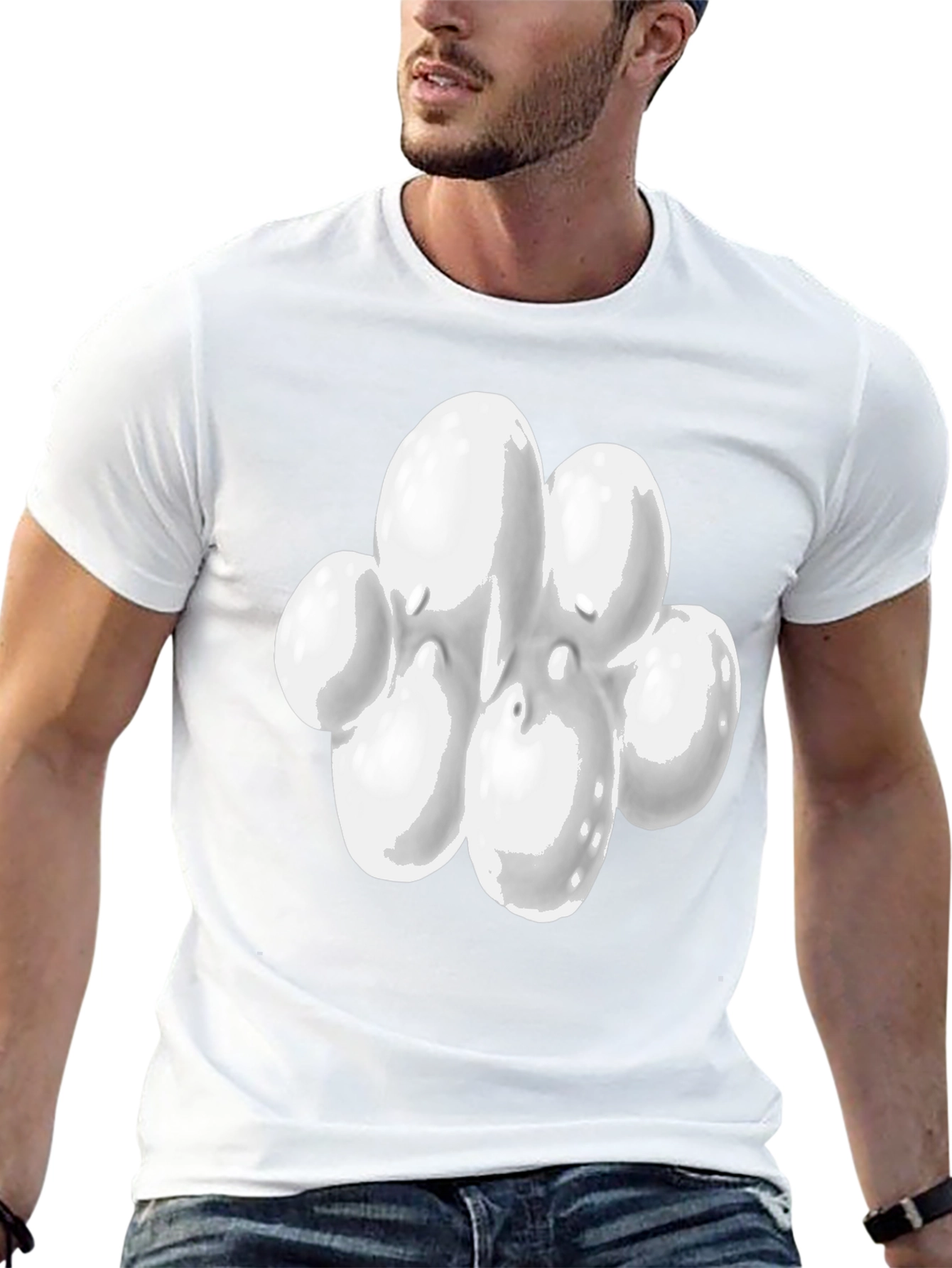 Abstract White Blob Graphic Tee