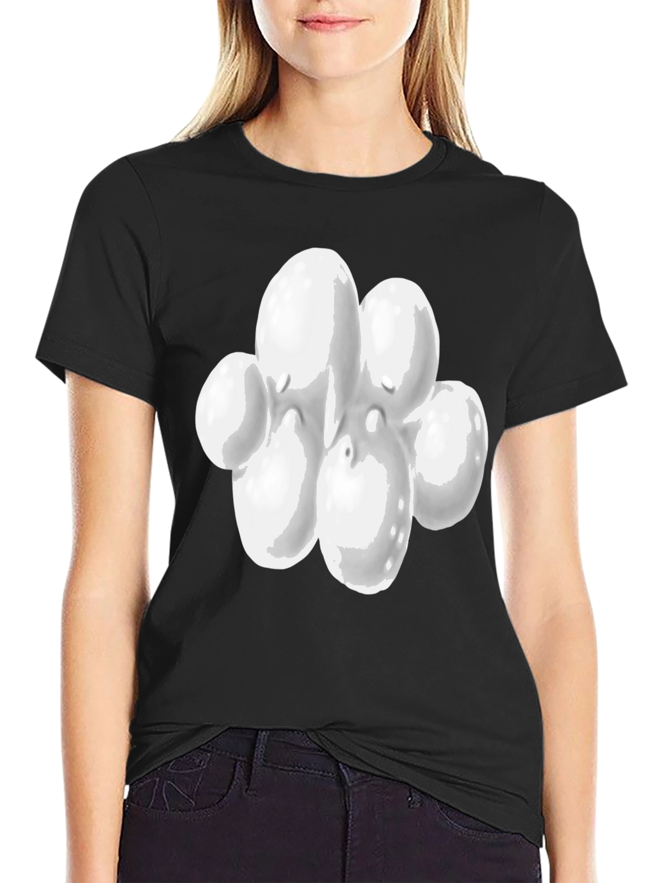 Abstract White Blob Graphic Tee