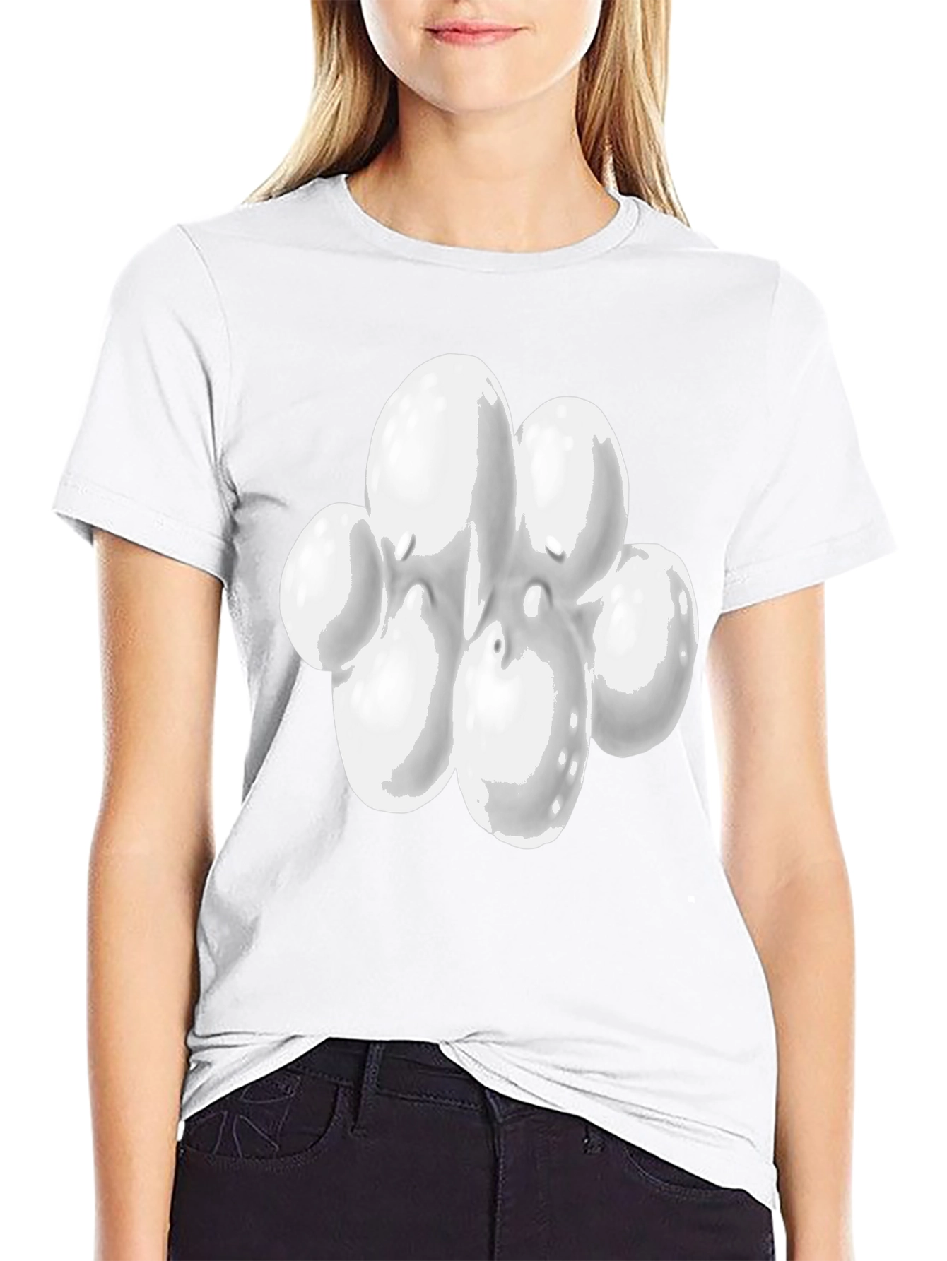 Abstract White Blob Graphic Tee