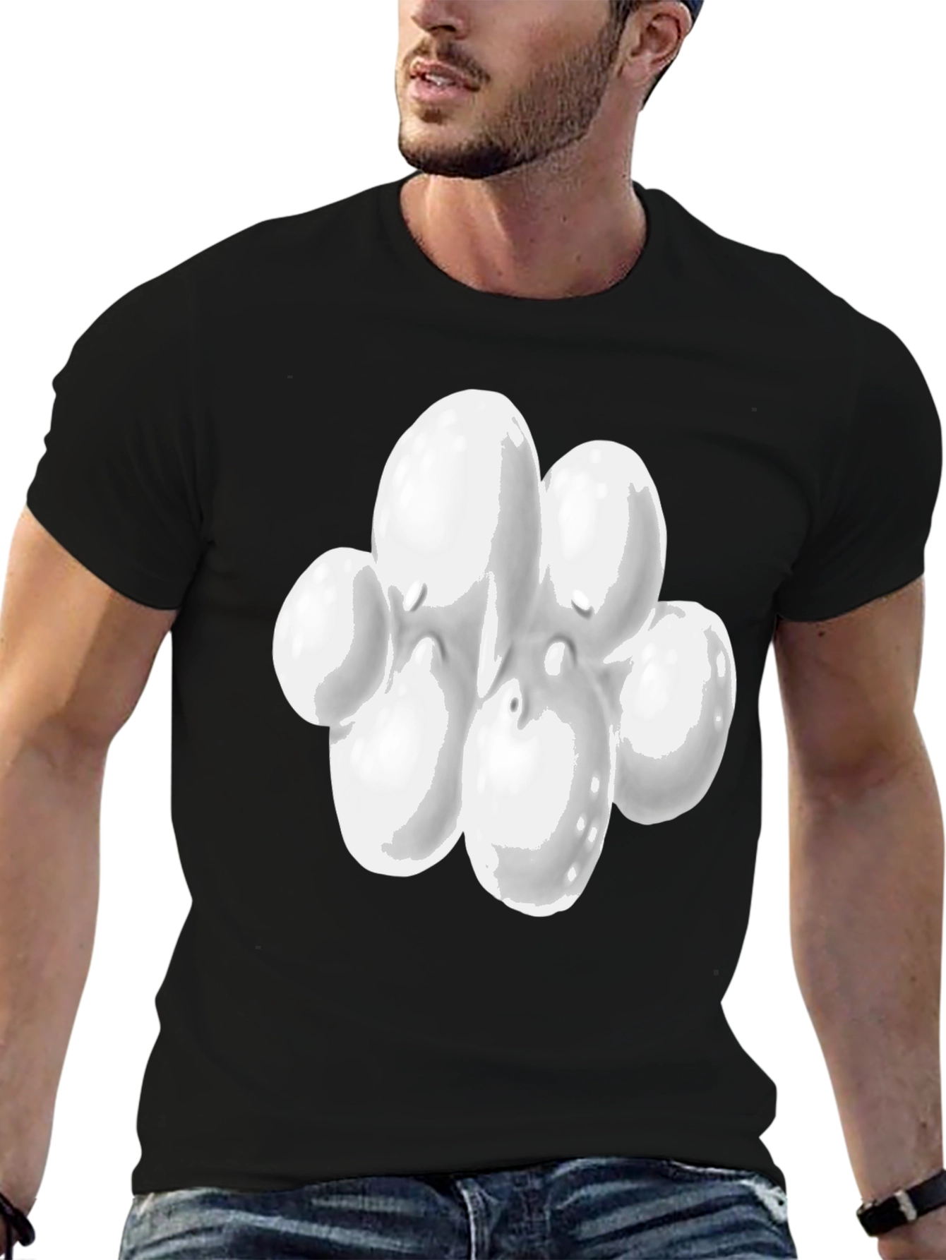 Abstract White Blob Graphic Tee