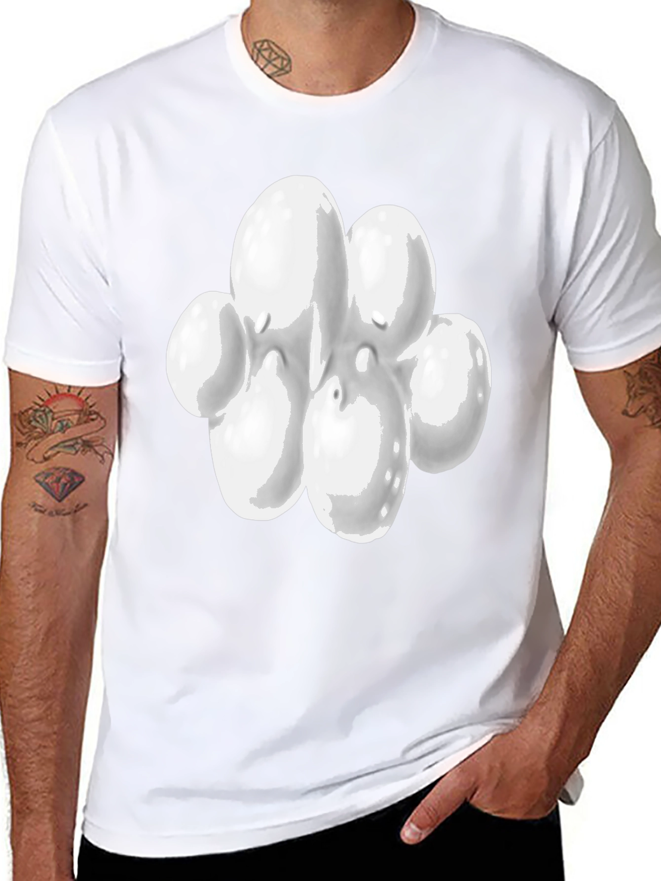 Abstract White Blob Graphic Tee
