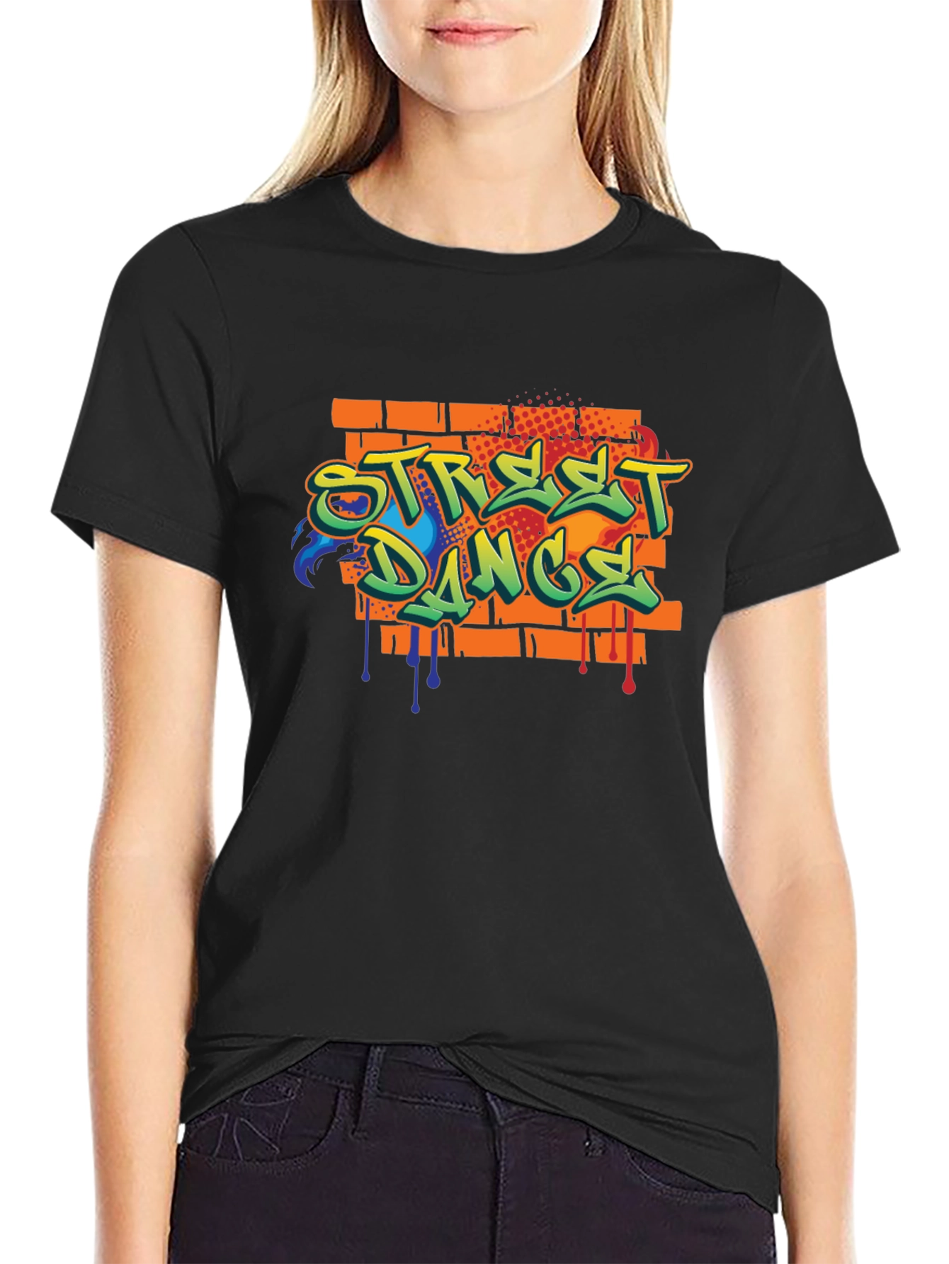 Street Dance Graphic Black T-Shirt