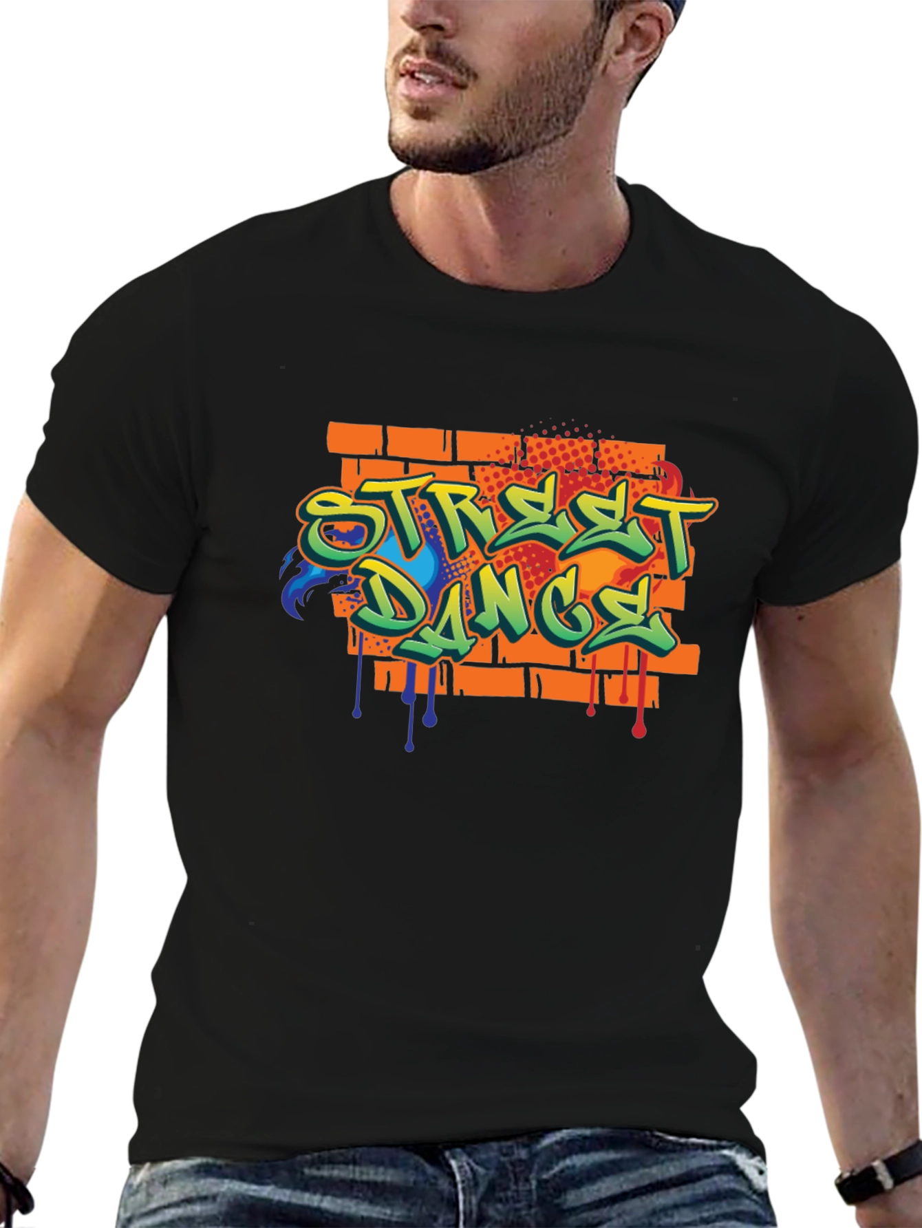 Street Dance Graphic Black T-Shirt
