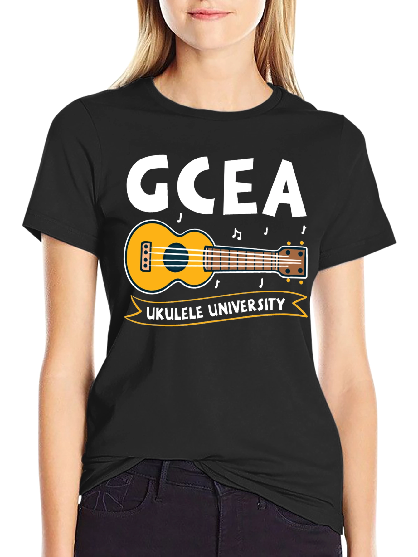 GCEA Ukulele University Black T-Shirt