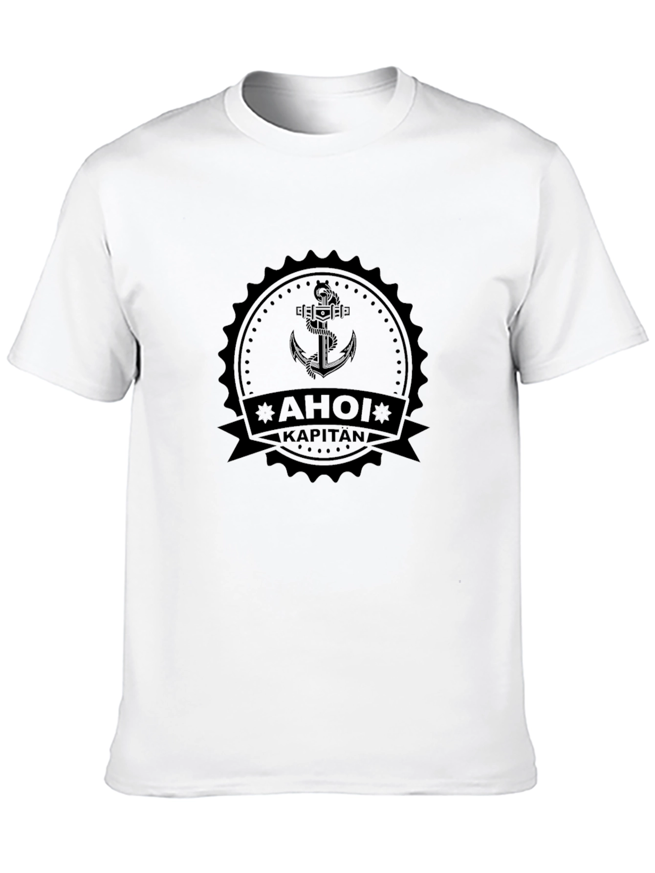 AHOI KAPITAN Black T-Shirt | Anchor Design
