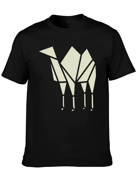 Geometric Camel T-Shirt - Modern Graphic Tee
