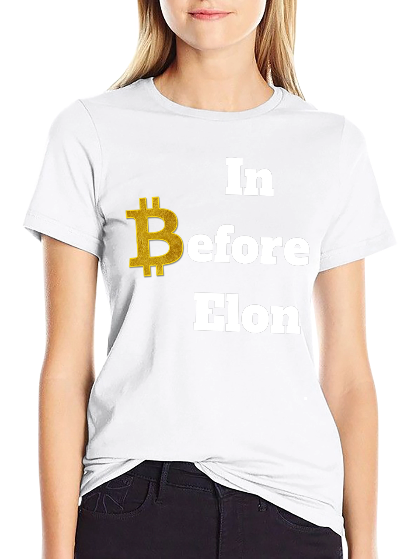 Bitcoin Before Elon Black Graphic Tee