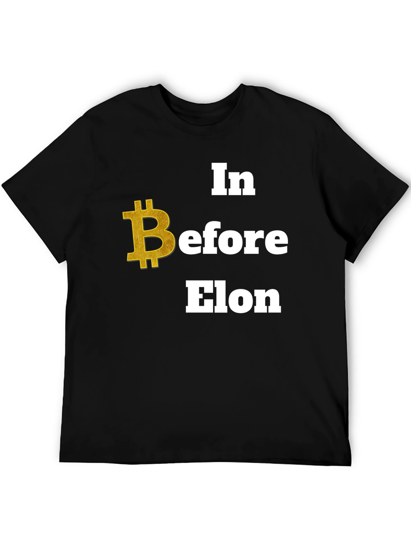 Bitcoin Before Elon Black Graphic Tee