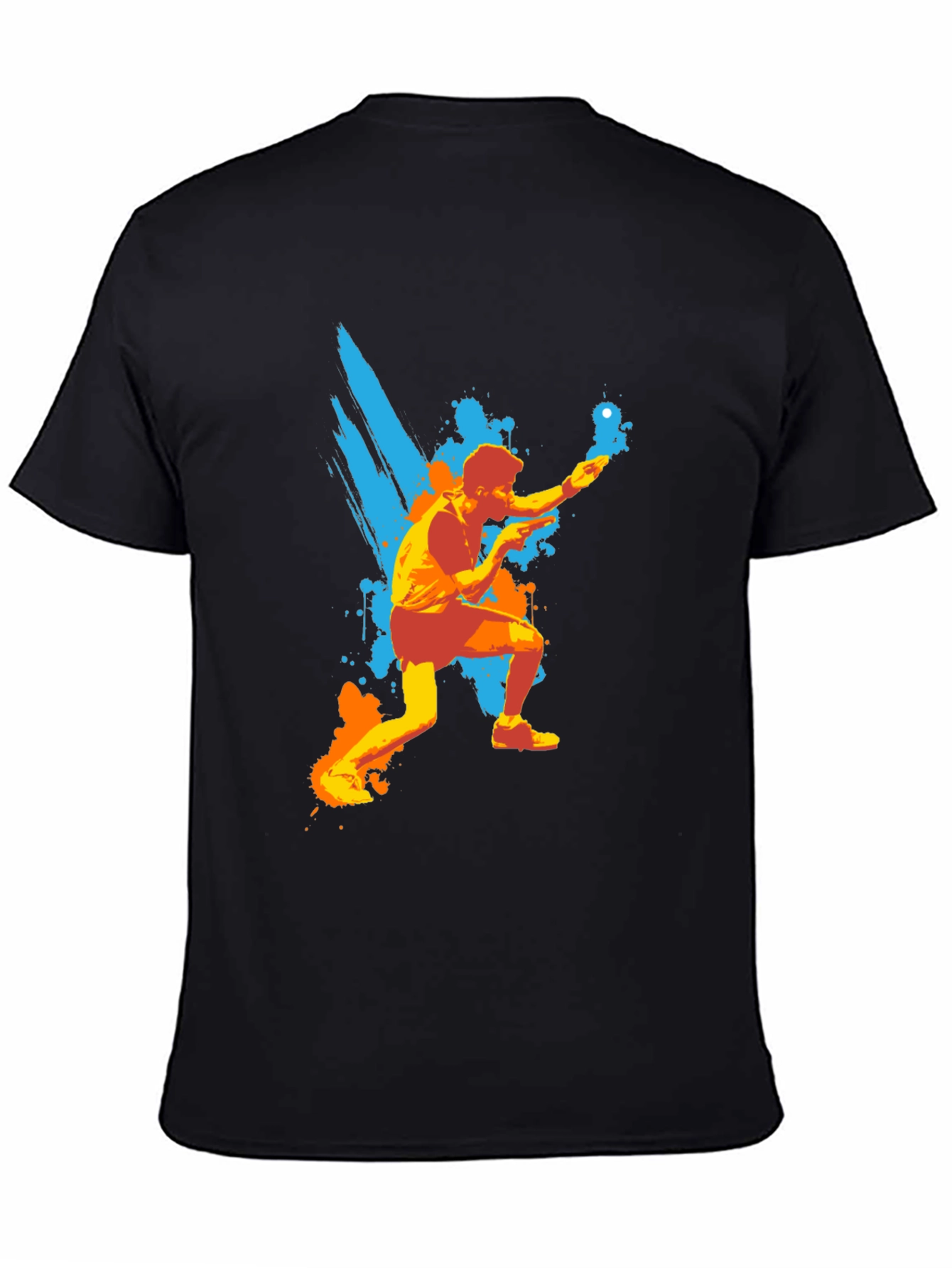 Table Tennis Graphic Tee - Black Cotton Shirt