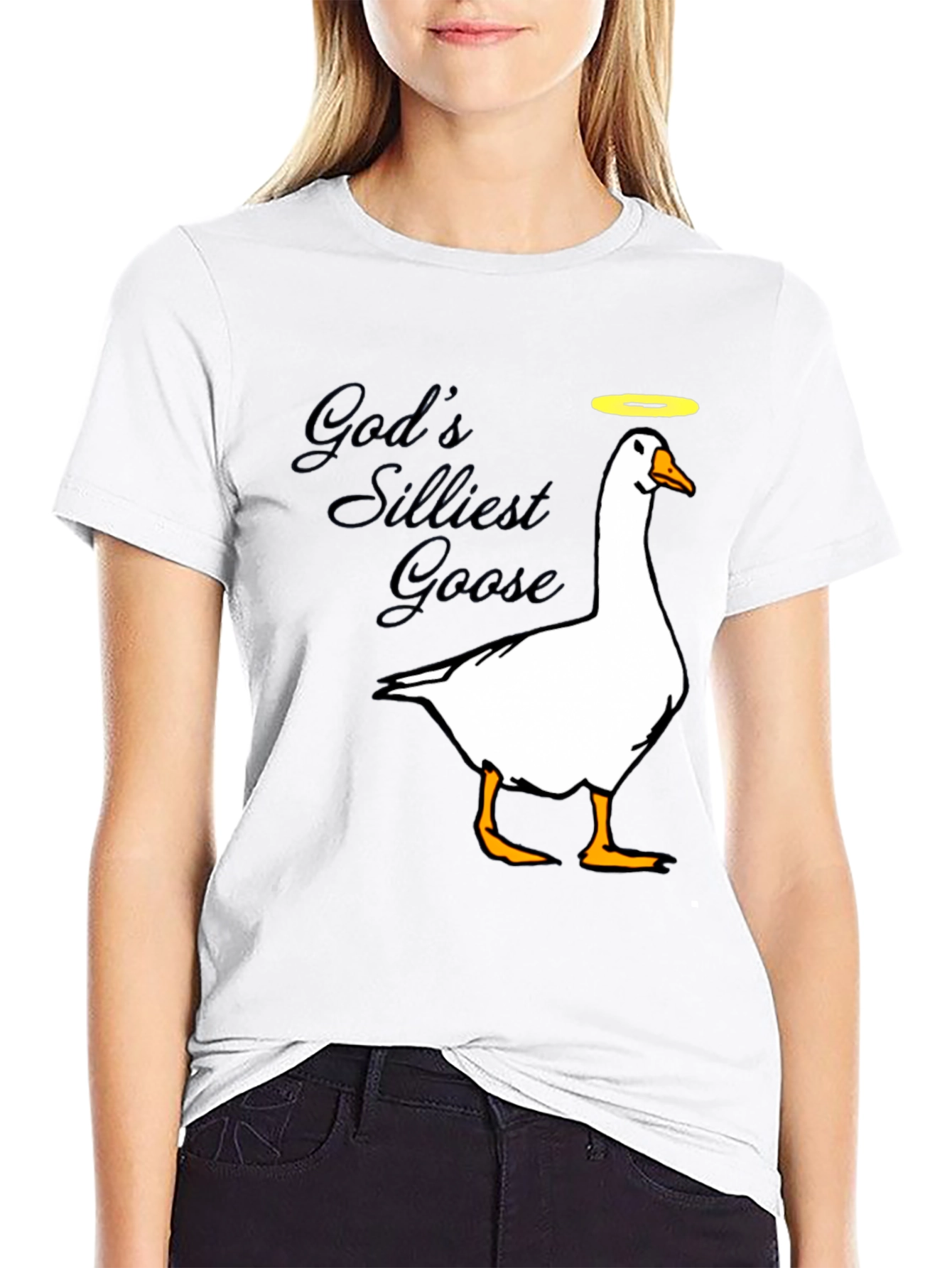 Gods Silliest Goose Black Graphic T-Shirt