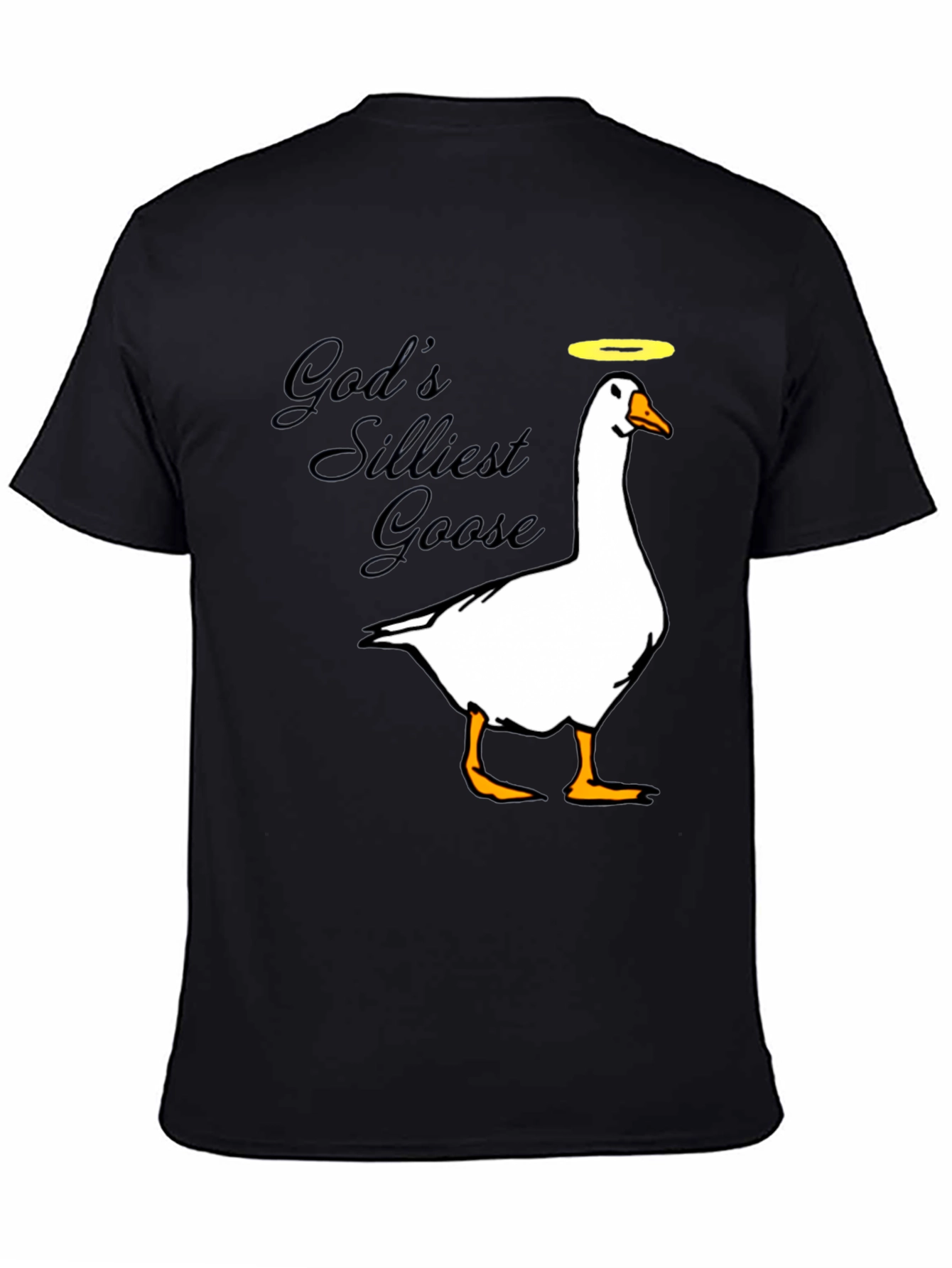 Gods Silliest Goose Black Graphic T-Shirt