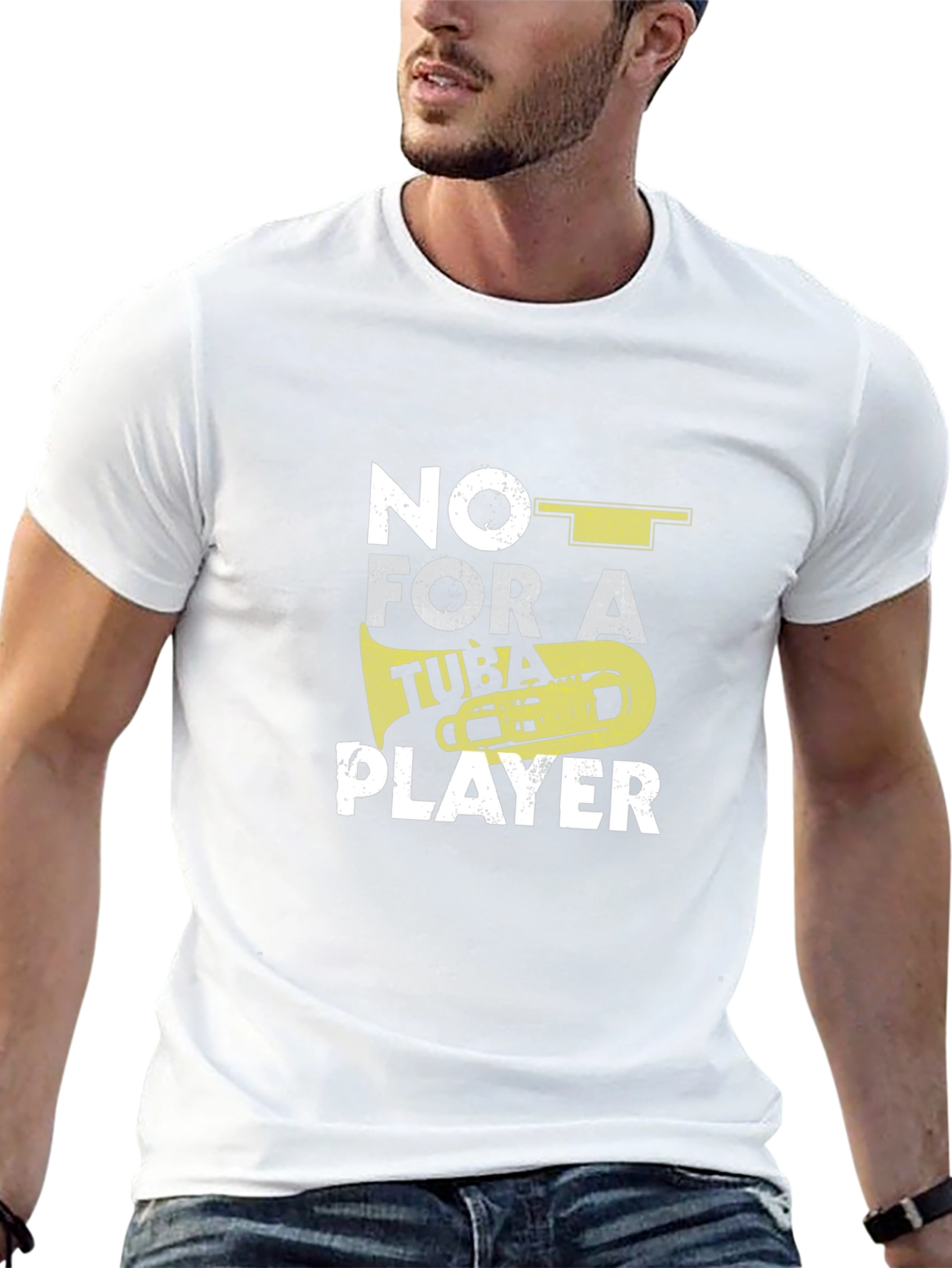 Funny Tuba Player Graphic Tee - No Treble!