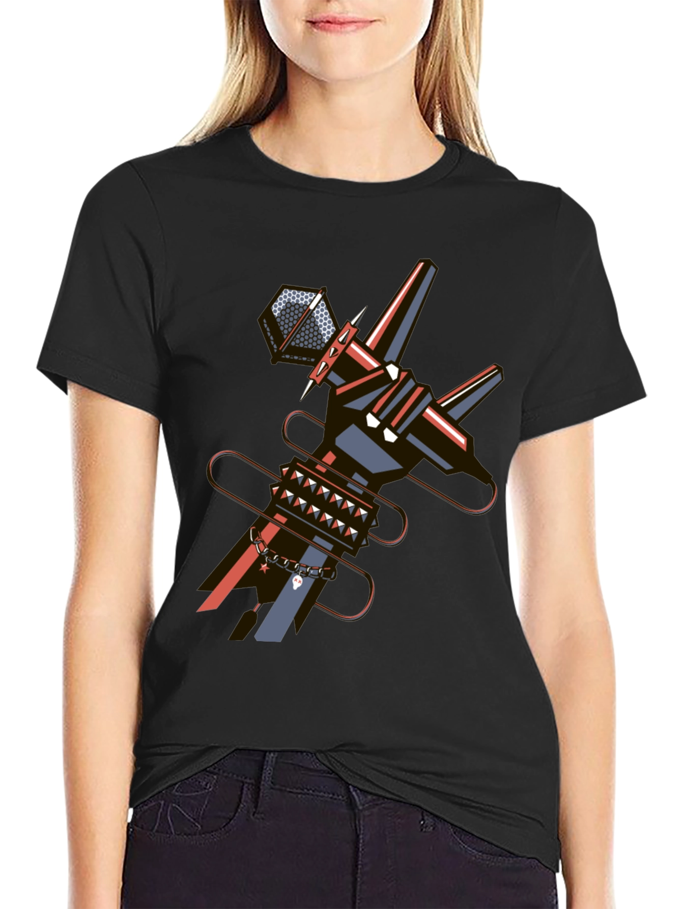 Abstract Punk Graphic Tee - Edgy Style