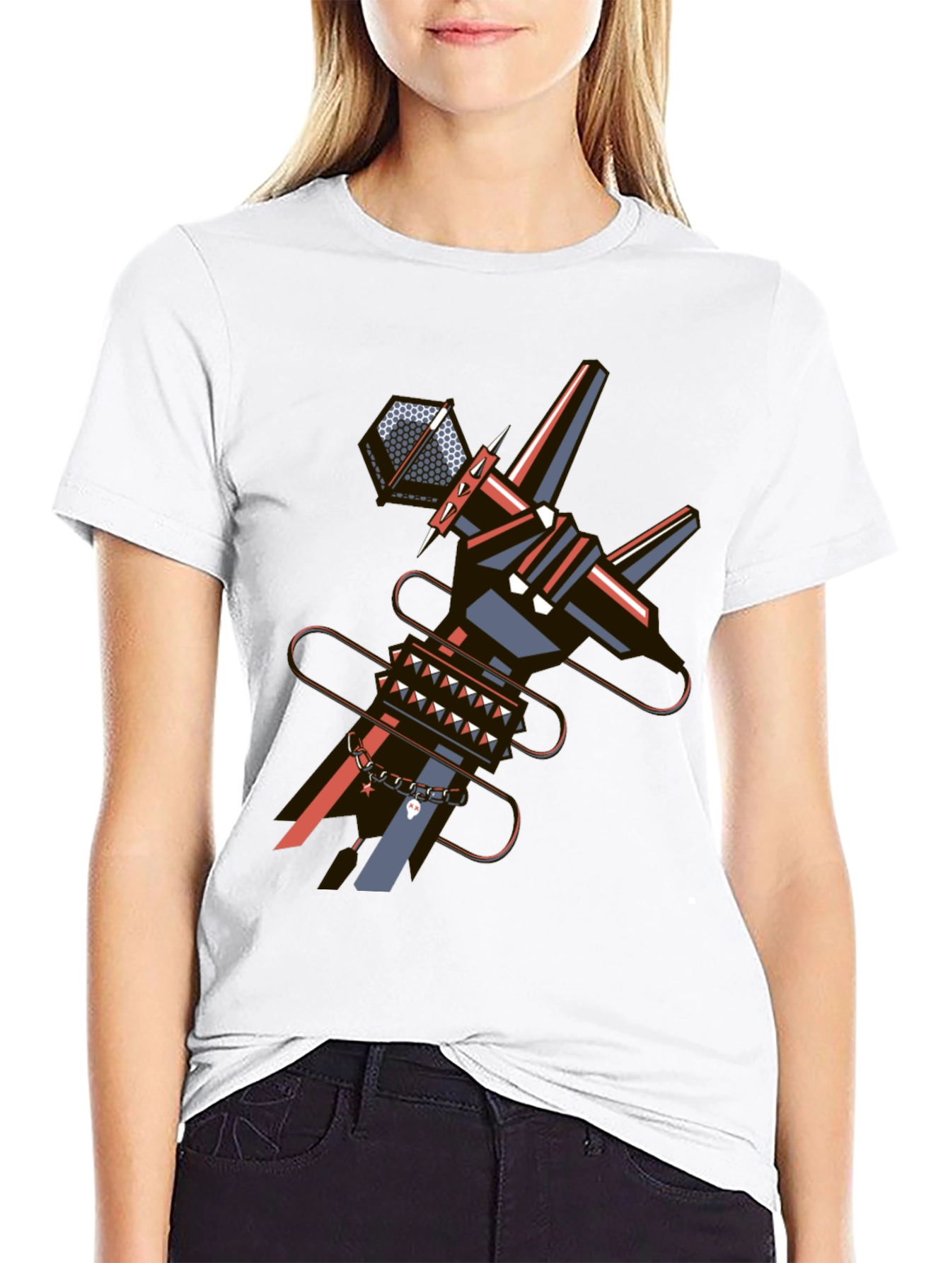 Abstract Punk Graphic Tee - Edgy Style