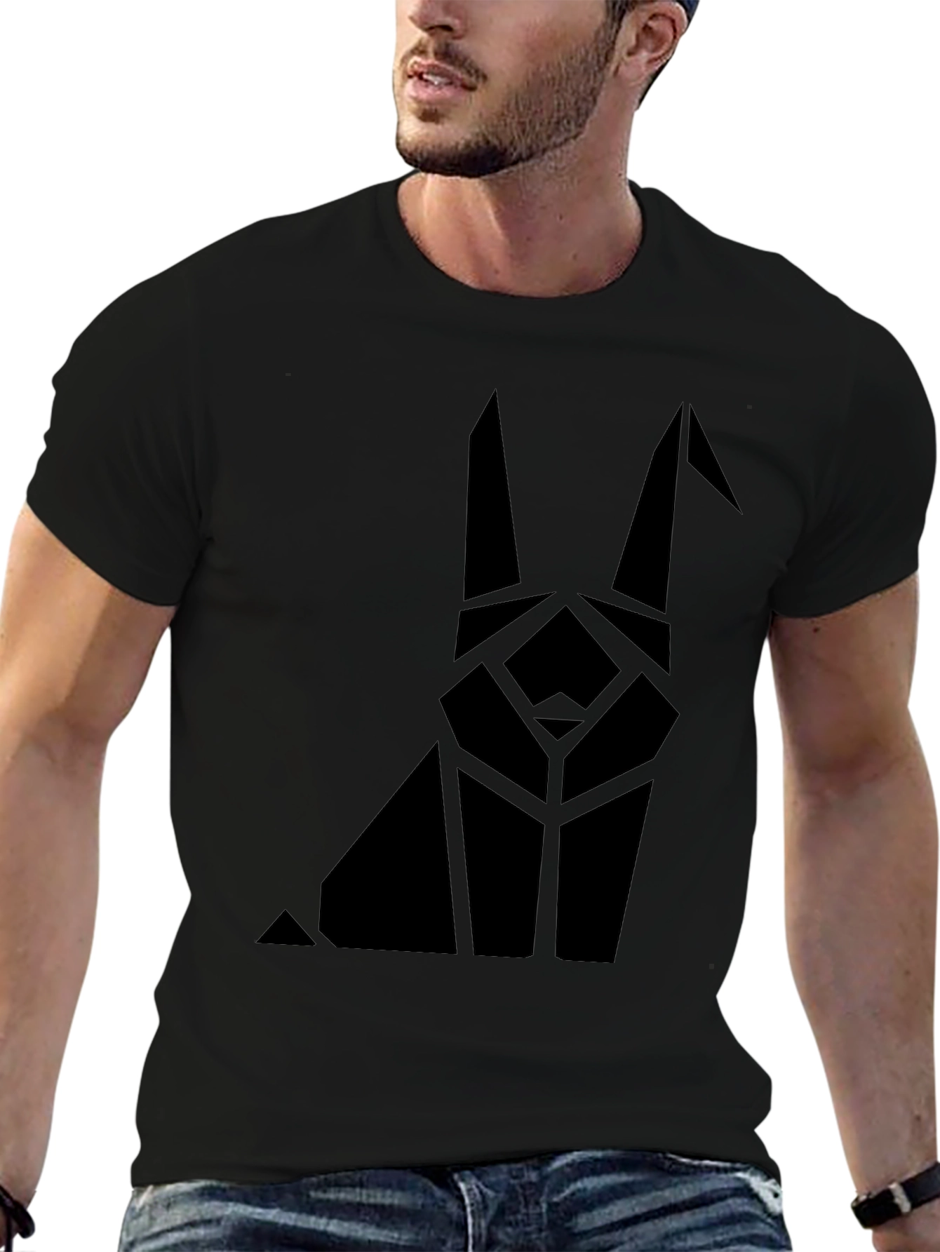 Geometric Rabbit Graphic Tee - Modern Style